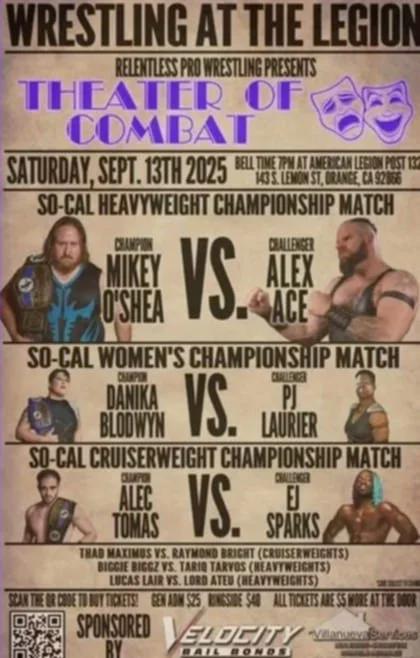 Relentless Pro Wrestling presents Theater of Combat