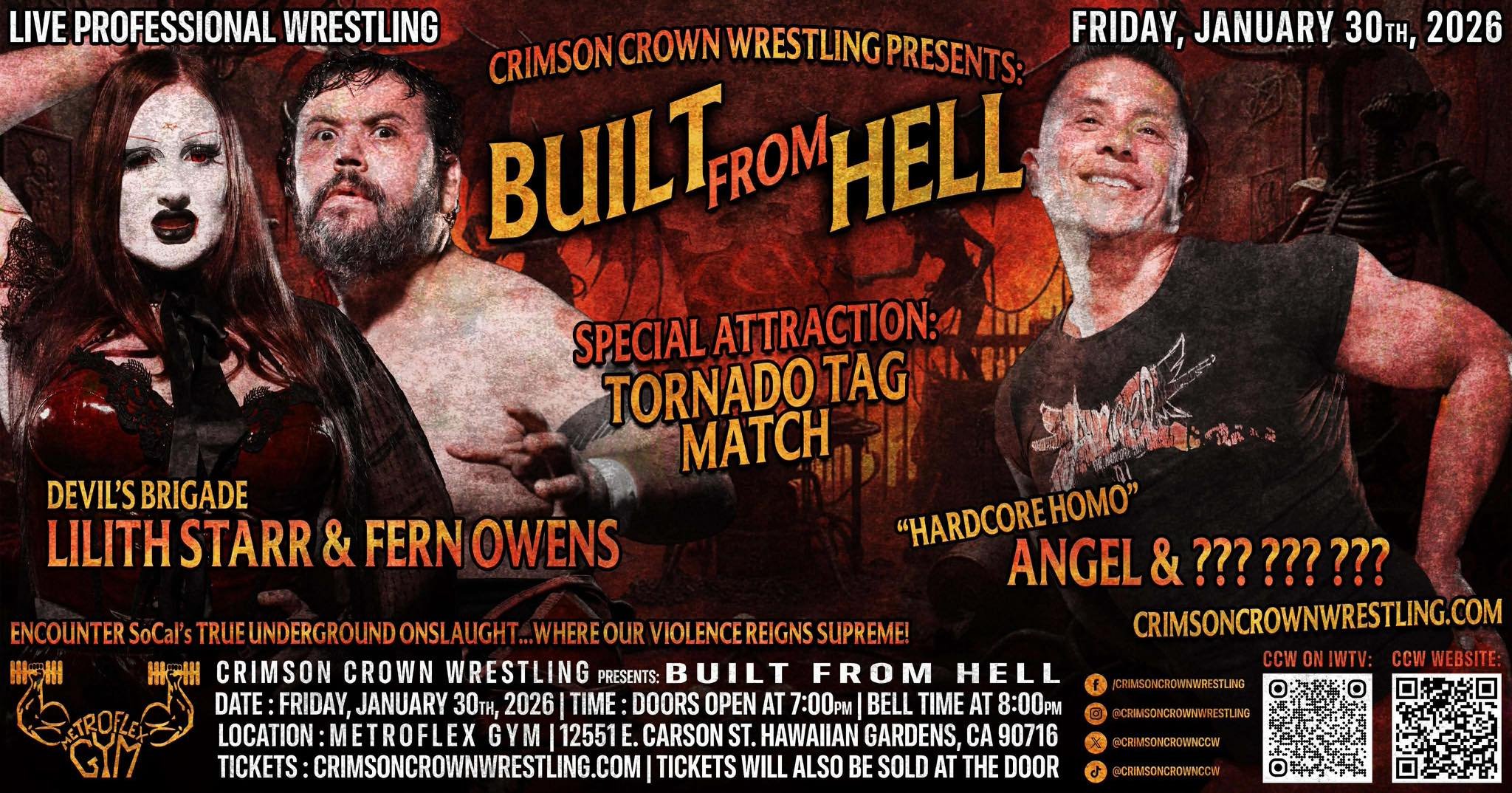 Crimson Crown Wrestling presents Built From Hell