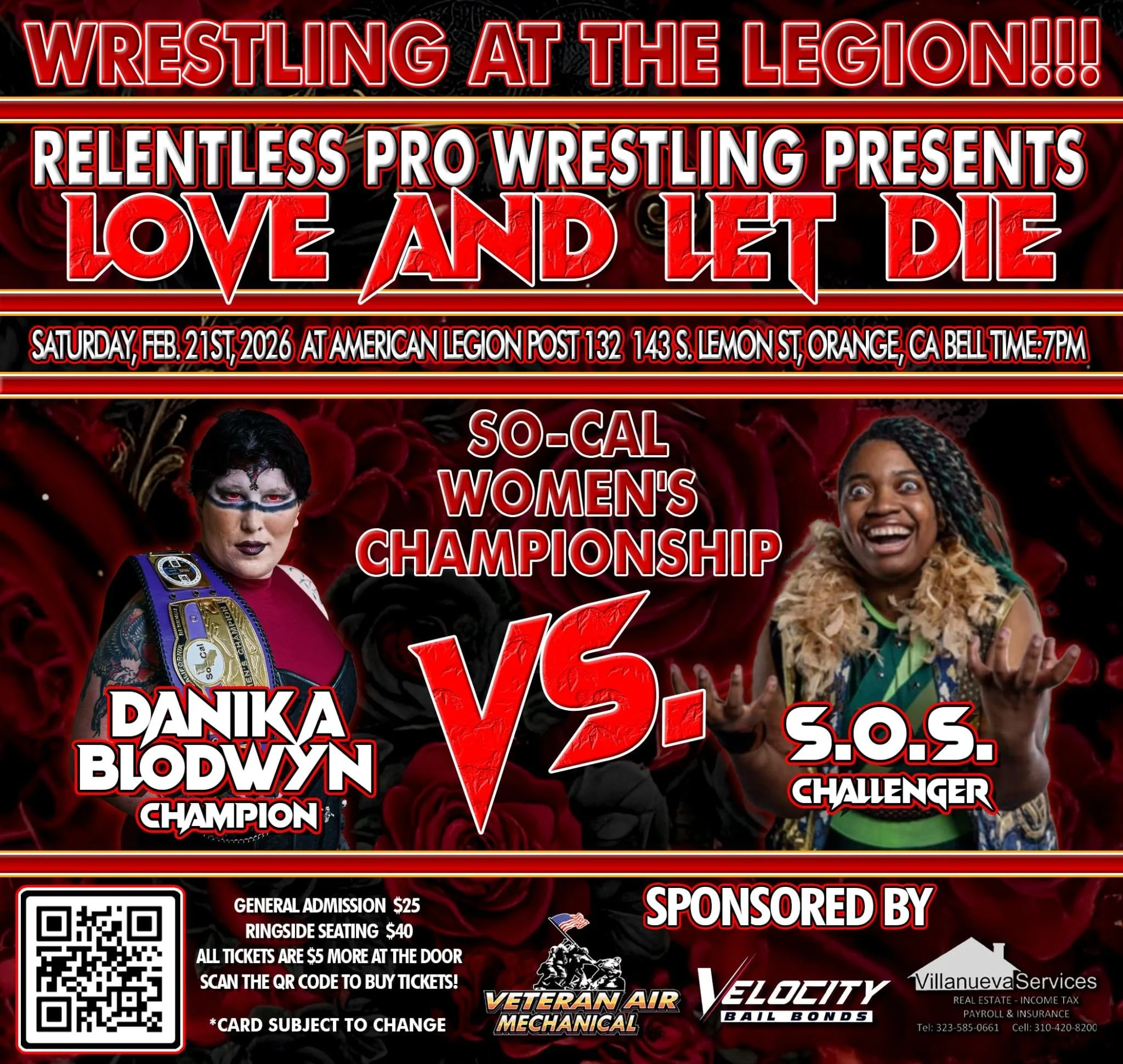 Relentless Pro Wrestling presents Love and Let Die