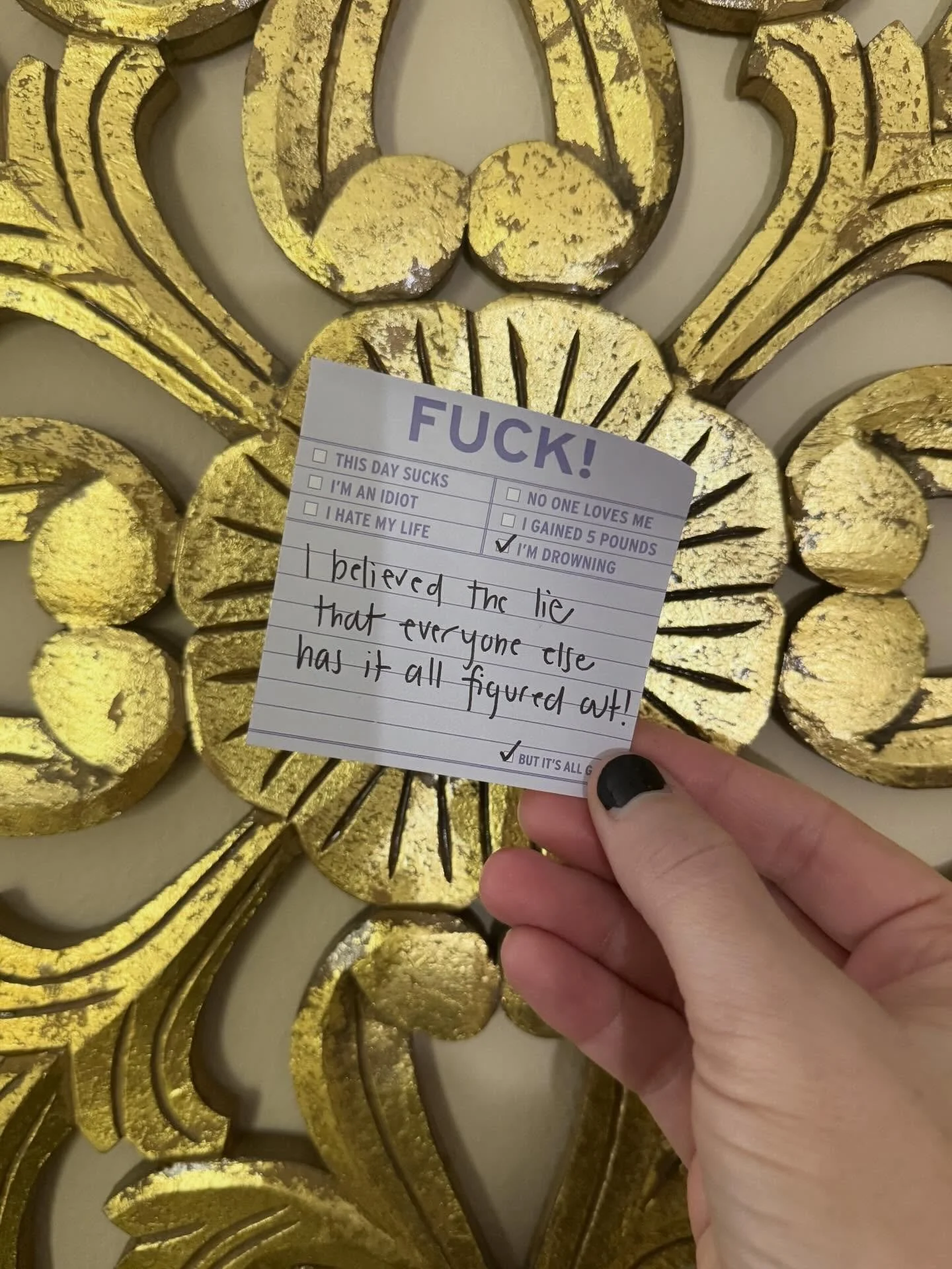 As an almost 42-year-old woman (god that feels weird to say) honestly, I still don&rsquo;t have this one figured out 🥴

I still get roped into feeling less than and falling victim to the idea that everyone has it all figured out, except for little o