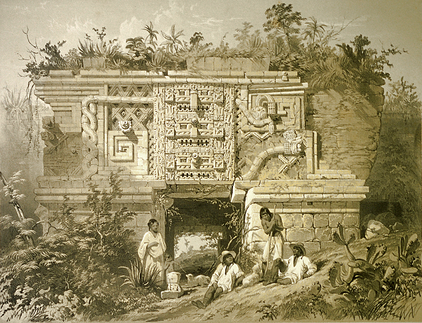   Uxmal Nunnery, from Views of Ancient Monuments in Central America, Chiapas and Yucatan 1844  