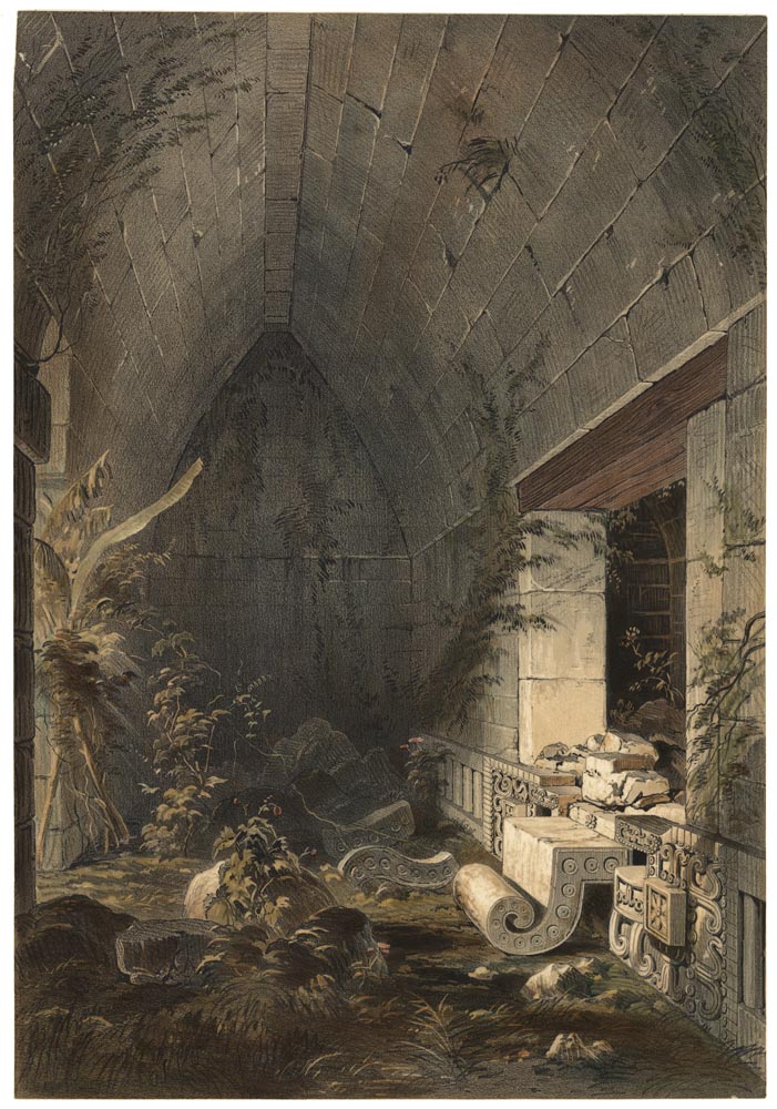   Interior of the Principal Building at Kabah, from Views of Ancient Monuments in Central America, Chiapas and Yucatan 1844  