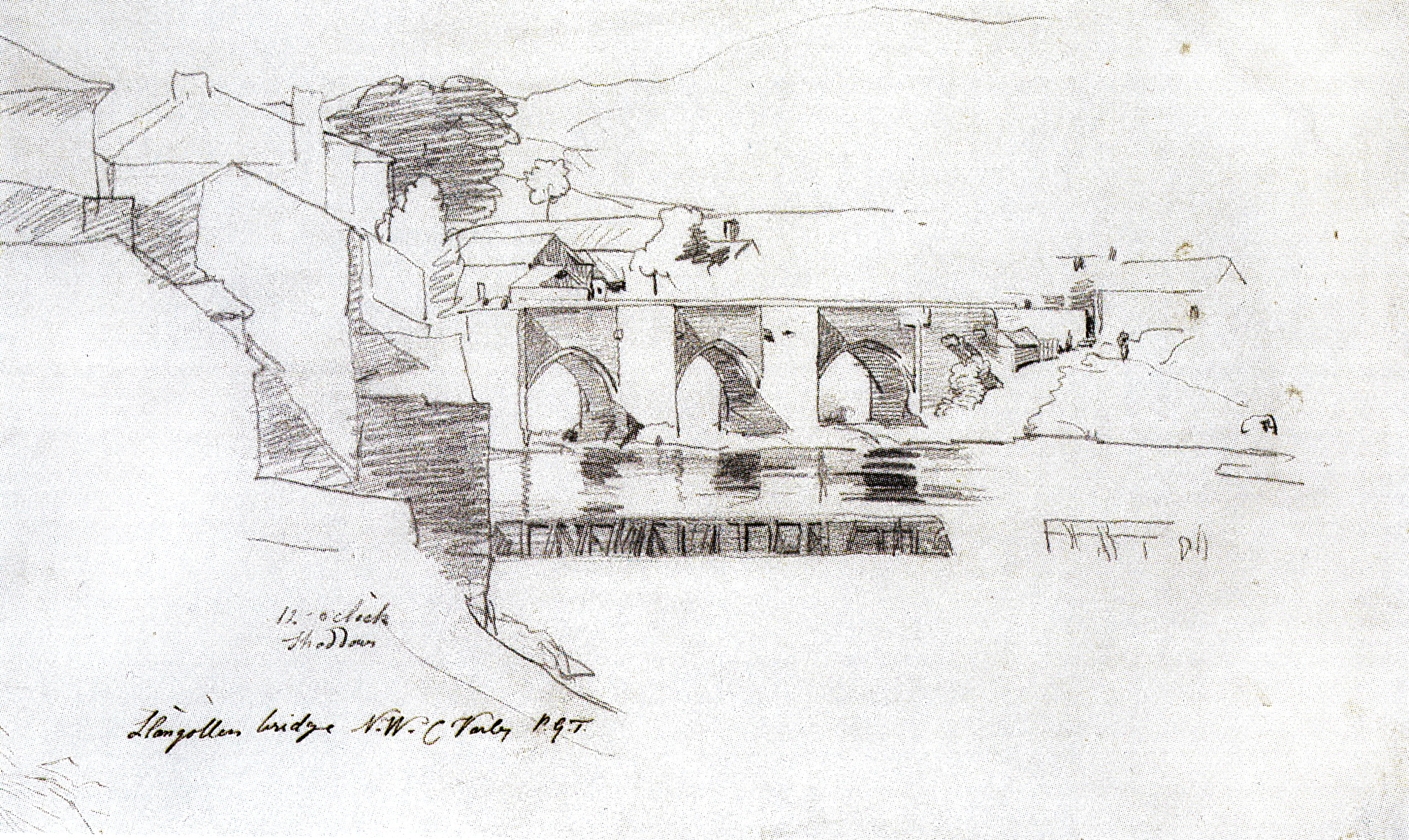  Cornelius Varley, Llangollen Bridge, North Wales (1818) 