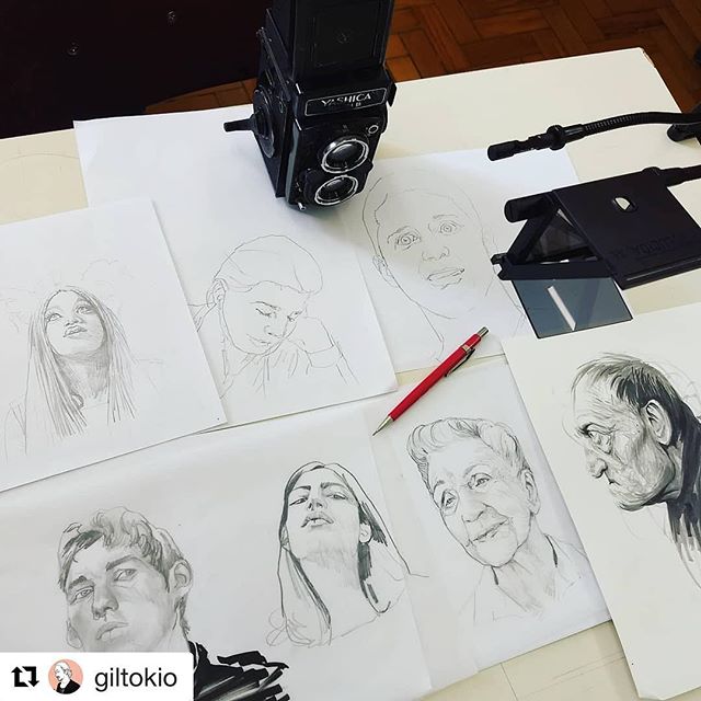 #Repost @giltokio (@get_repost)
・・・
Desenhos da aula de ilustra&ccedil;&atilde;o fotogr&aacute;fica de hj no @iedsp. Os dois primeiros s&atilde;o demonstra&ccedil;&otilde;es minhas, os demais, de alunos. #davincieyesapp #neolucida #neolucidaxl #yashi