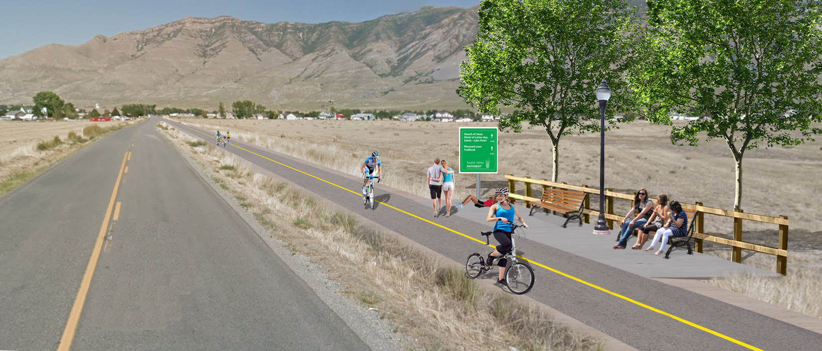 Photosimulation of Tooele Valley Pathway in Lake Point
