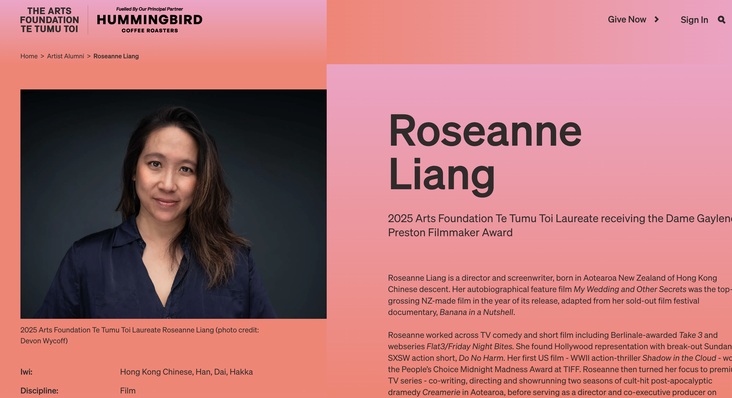 2025 OCT 17 - ARTS FOUNDATION LAUREATE