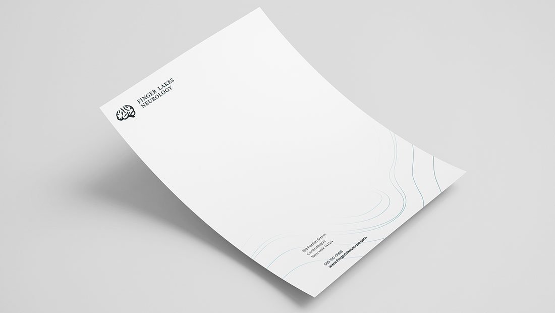 Print letterhead design for Finger Lakes neurology