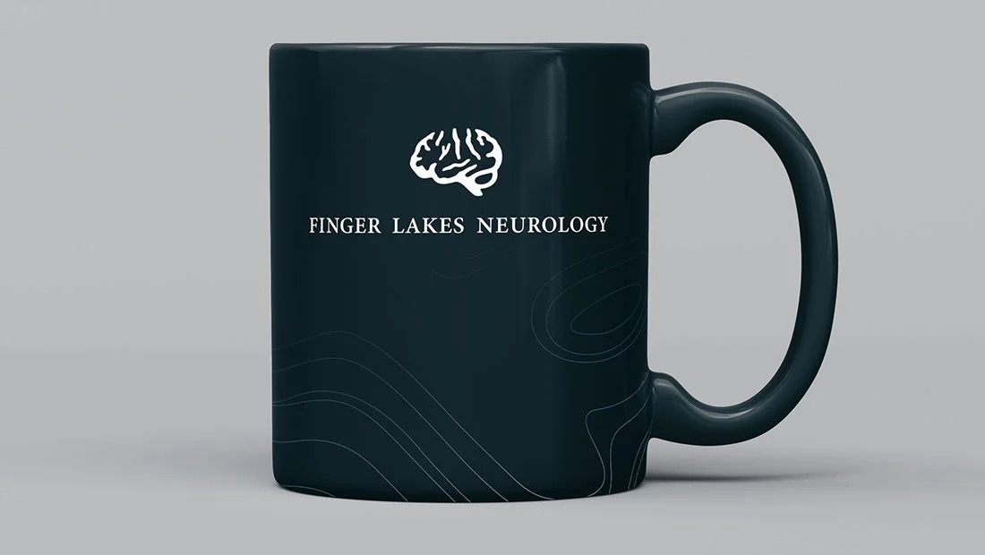 Brand marketing for Finger Lakes Neurology coffee mug