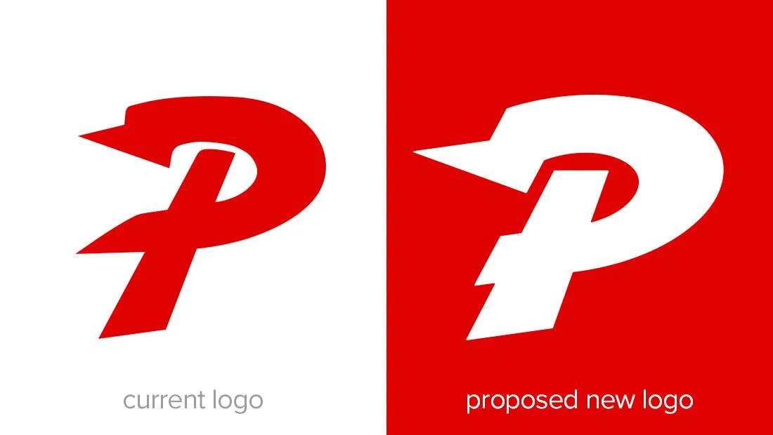 Current Penfield Little League logo compared to revised logo design
