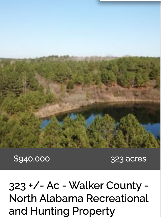 323 acres in Walker County, Alabama for sale