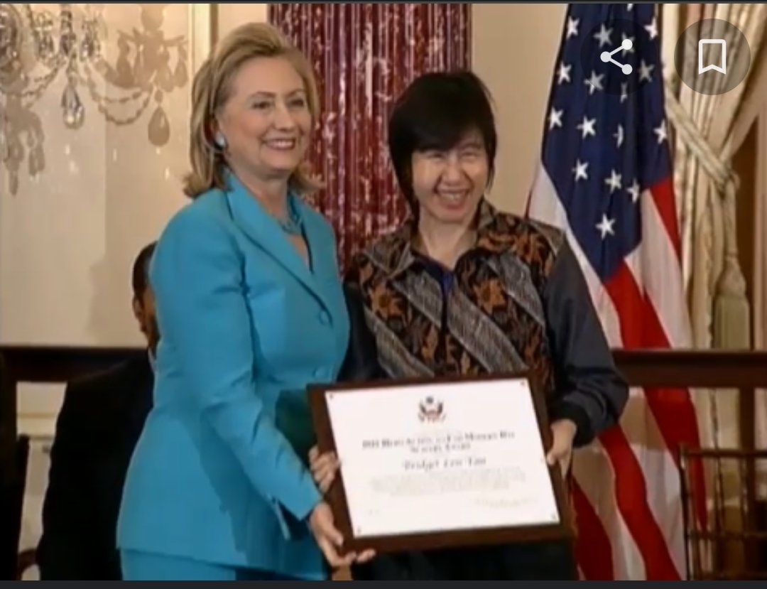 Ms Bridget Tan with Hillary Clinton