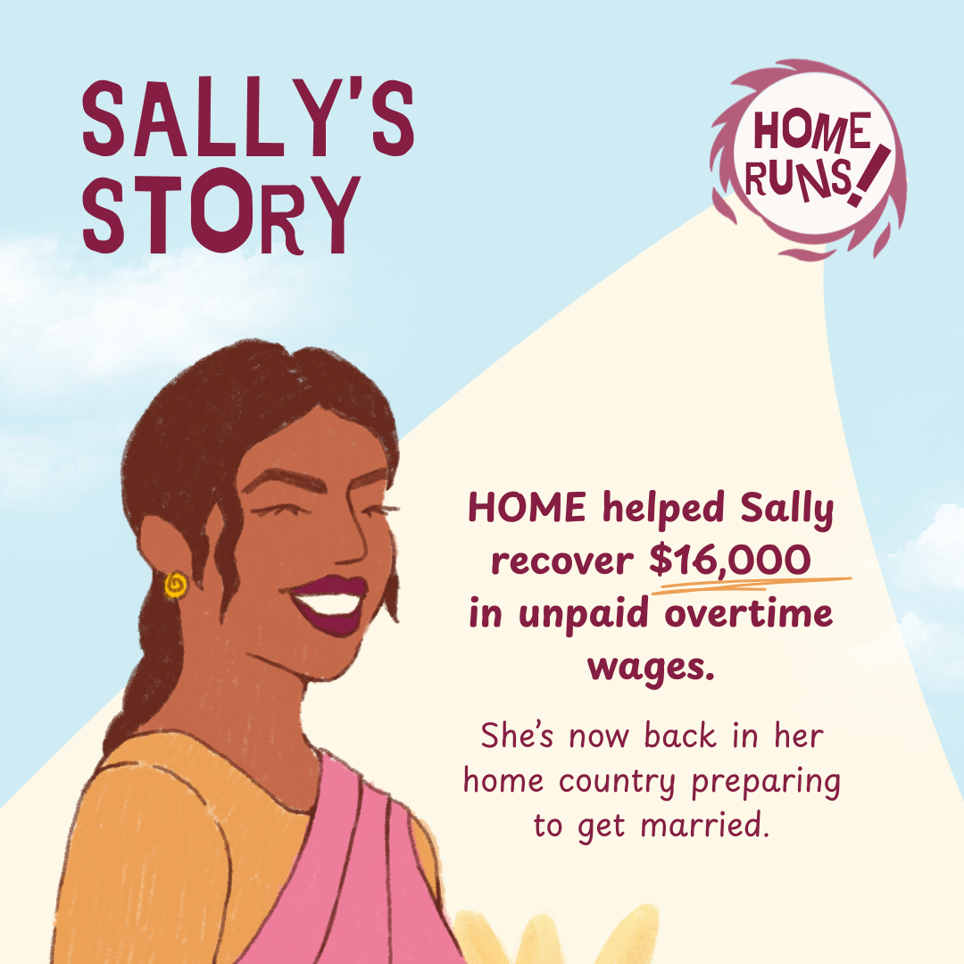 HOME Runs: Sally’s Story — How HOME Helped Sally Recover $16,000 in Unpaid Overtime Wages