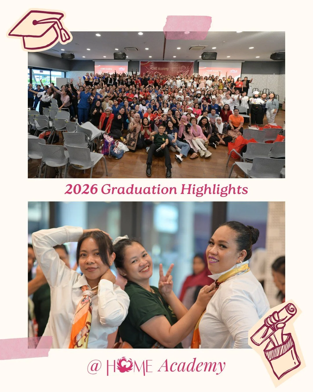 Everyone say congratulations to the recent graduates of HOME Academy!

Last month, HOME celebrated the graduation of our HOME Academy students who began their courses with us in February this year 🎓🥂🎉

The celebration featured performances by HOME