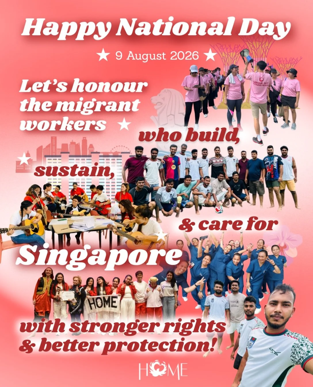 If only our neighbourhood banners were a little more like this. Happy National Day, Singapore!

#singapore #migrantworkers #nationalday