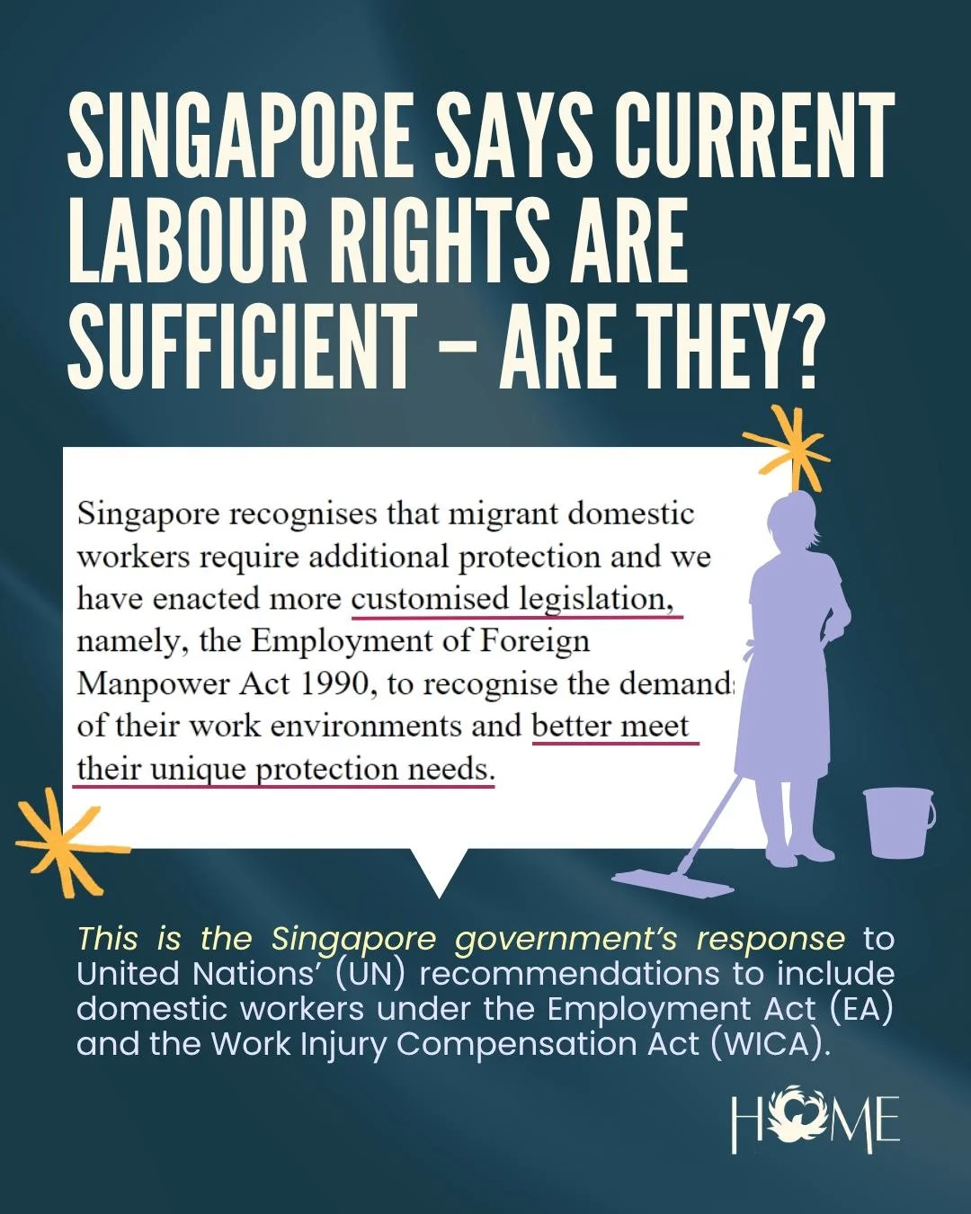 In its latest United Nations Universal Periodic Review (UPR), Singapore supported 243 out of 342 recommendations. Yet more than half of these recommendations were to &ldquo;continue&rdquo; the status quo or &ldquo;consider&rdquo; further action. More