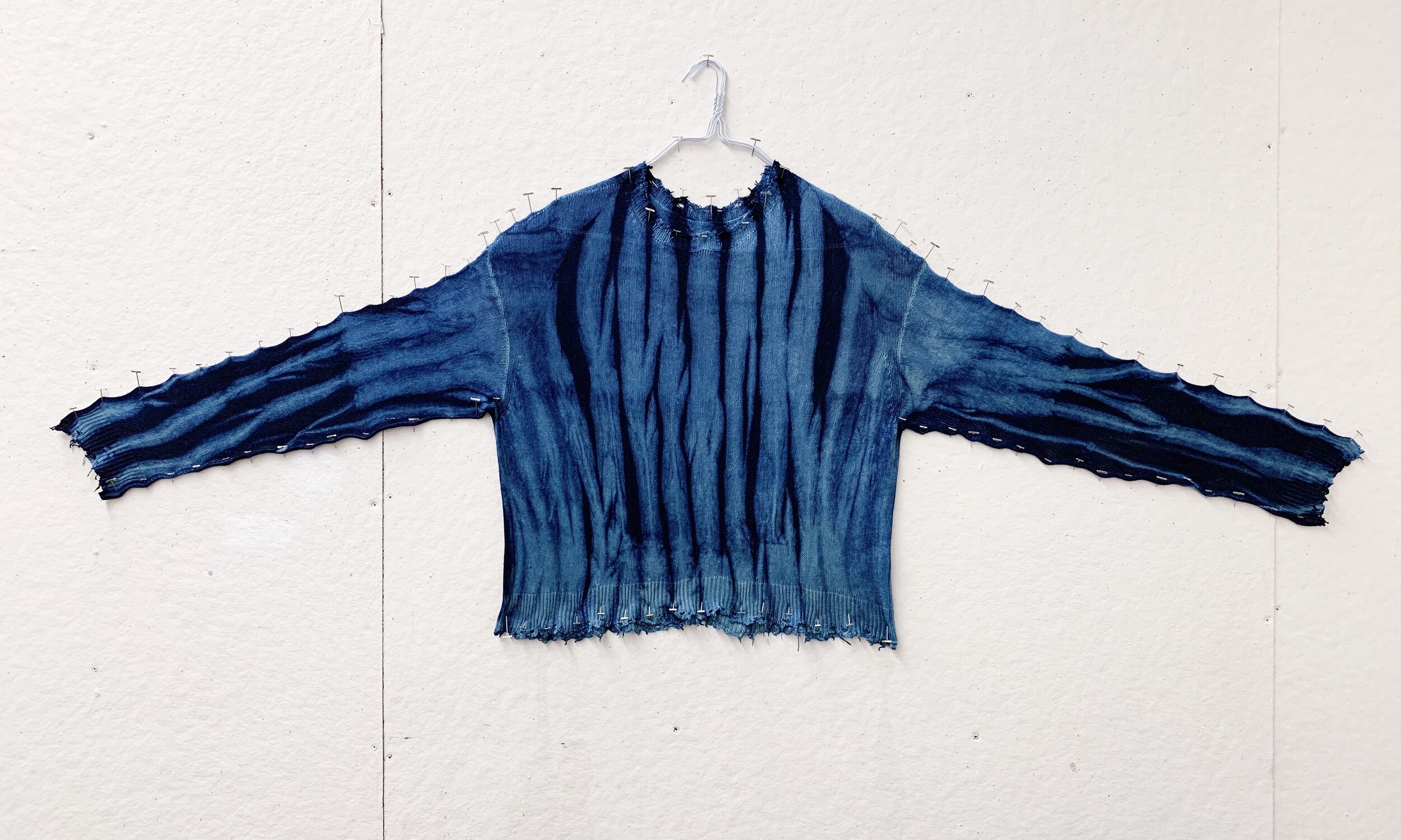'Chidori-Shibori' Indigo-Dyed Sweater