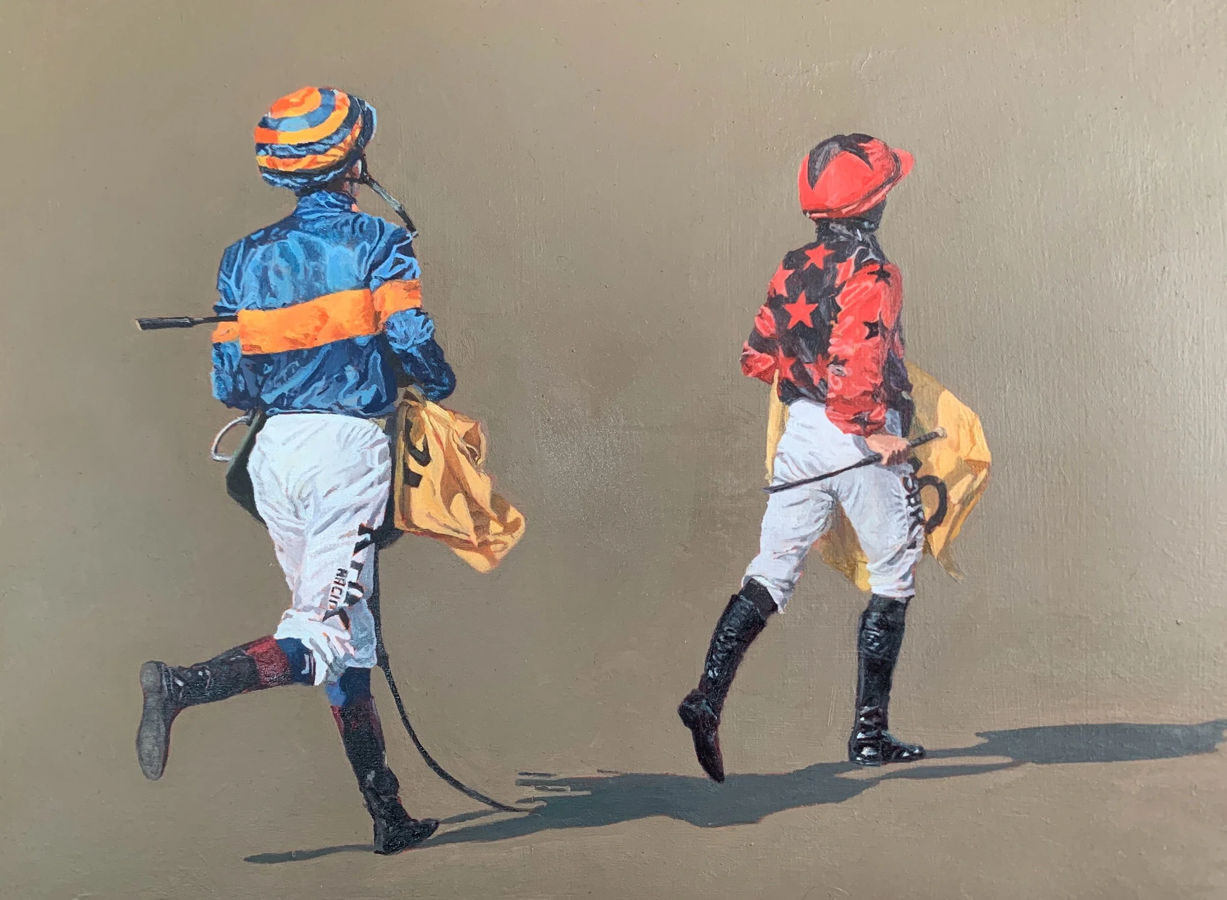 Two Jockeys Running