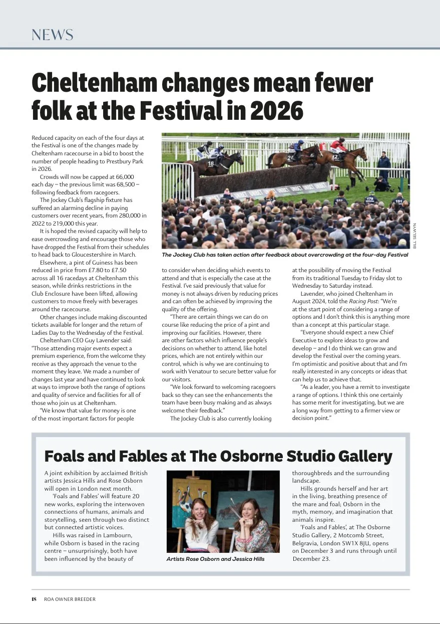 Jessica Hills in Owner Breeder Magazine