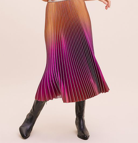 Ombre pleated metallic skirt at Anthropologie