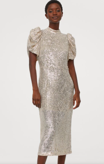 New-in H&M puff sleeve sequin dress