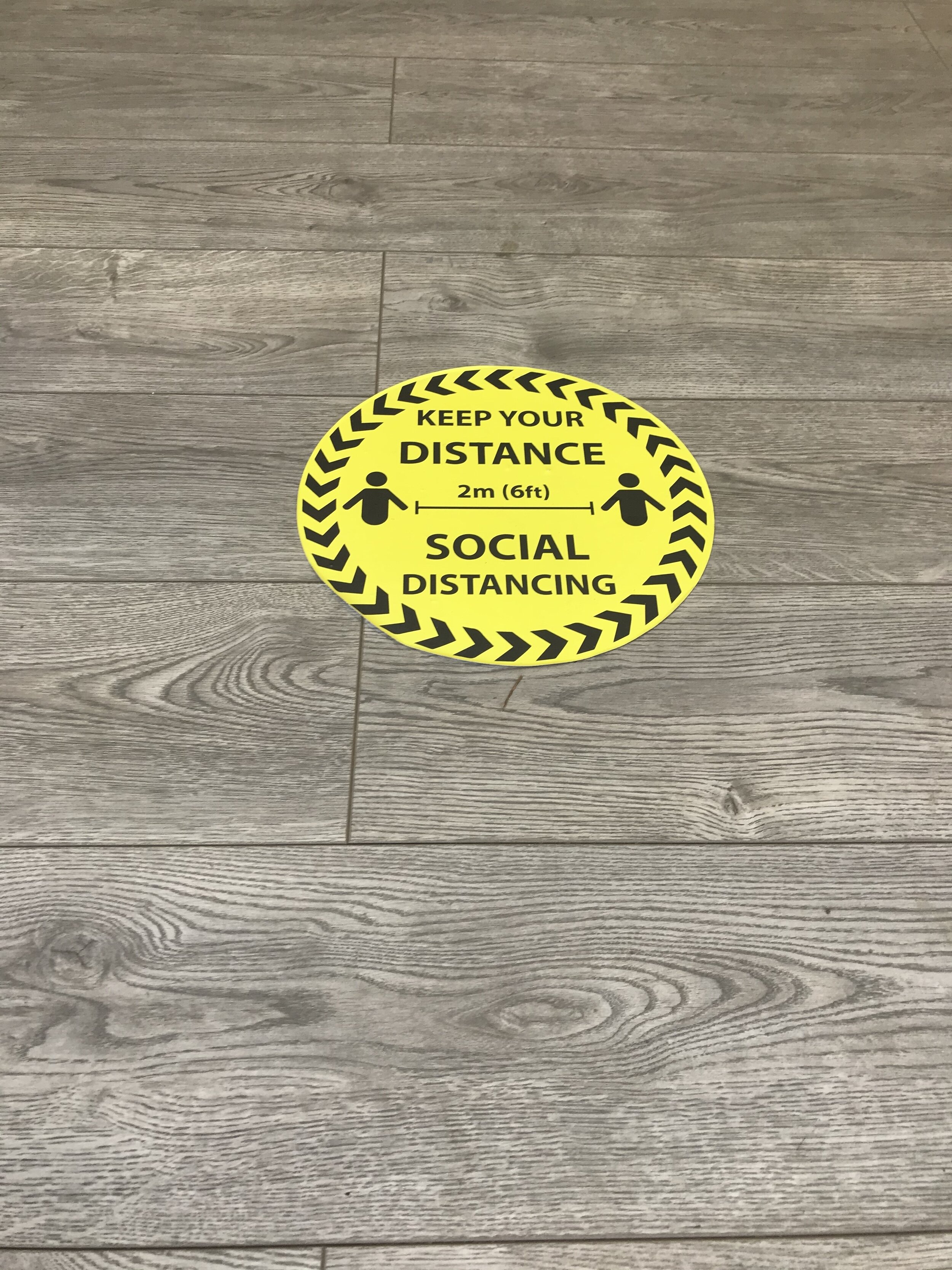 Vinyl Floor Stickers Social Distancing Sign Keep 1 M Distance Anti Slip 40cm 