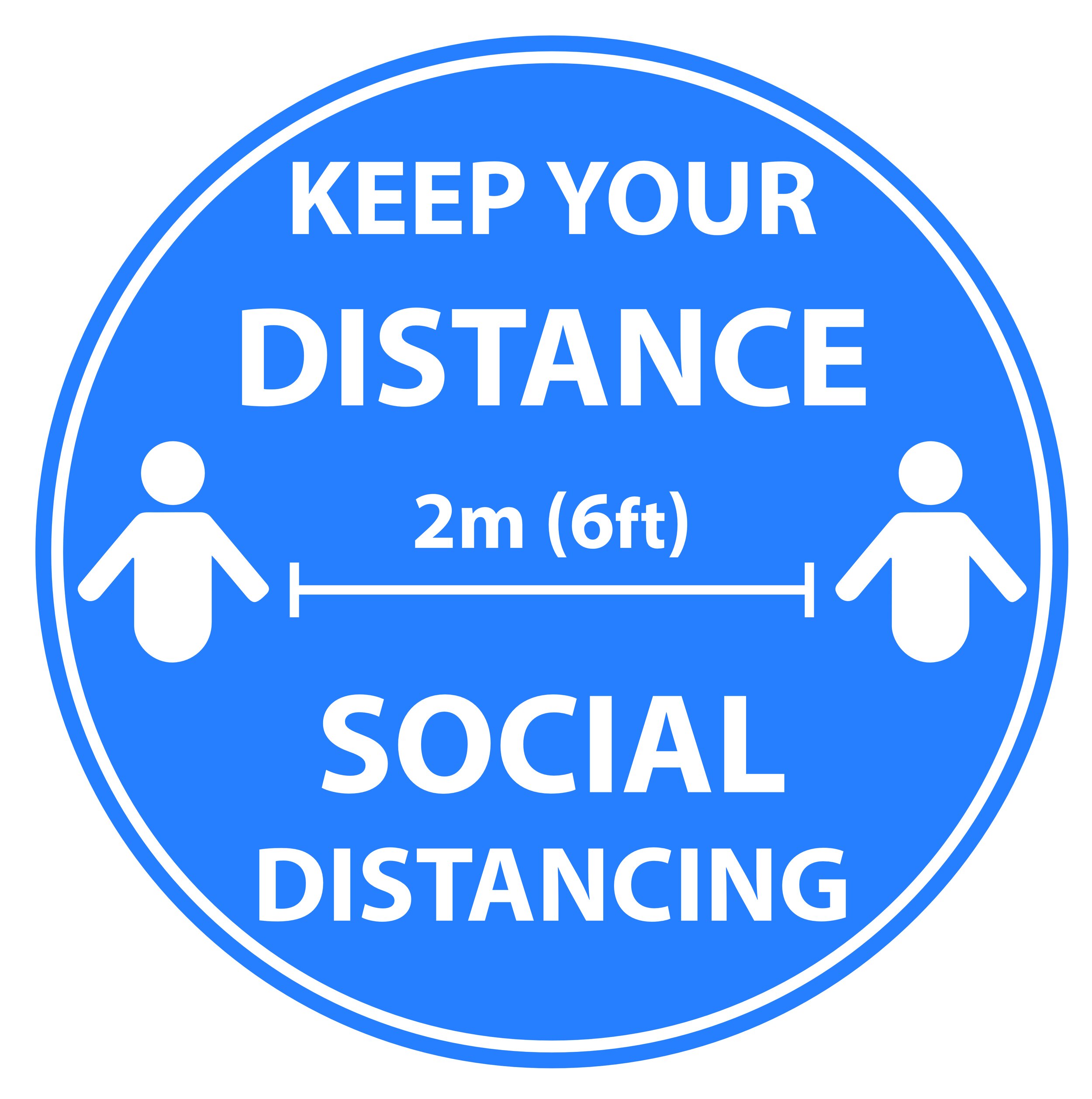 Social Distance signs self adhesive stickers X2 Two Persons 