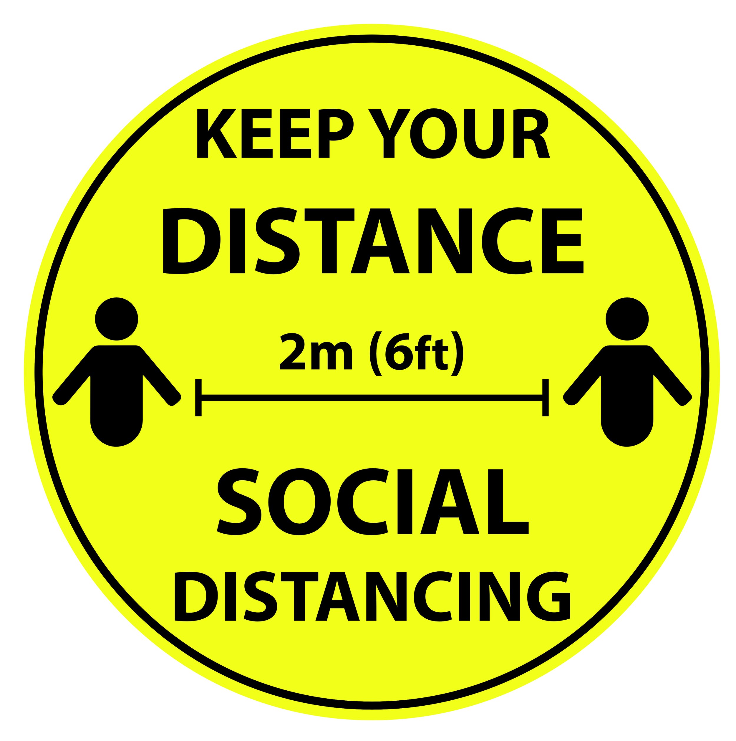 6ft Vinyl PVC Public Decal,Keep 6 Feet Distance Label Please Wait Here Stand Here 15 Pack 12 Social Distancing Floor Signs Yellow Floor Reminder Marker for Crowd Control Guidance 