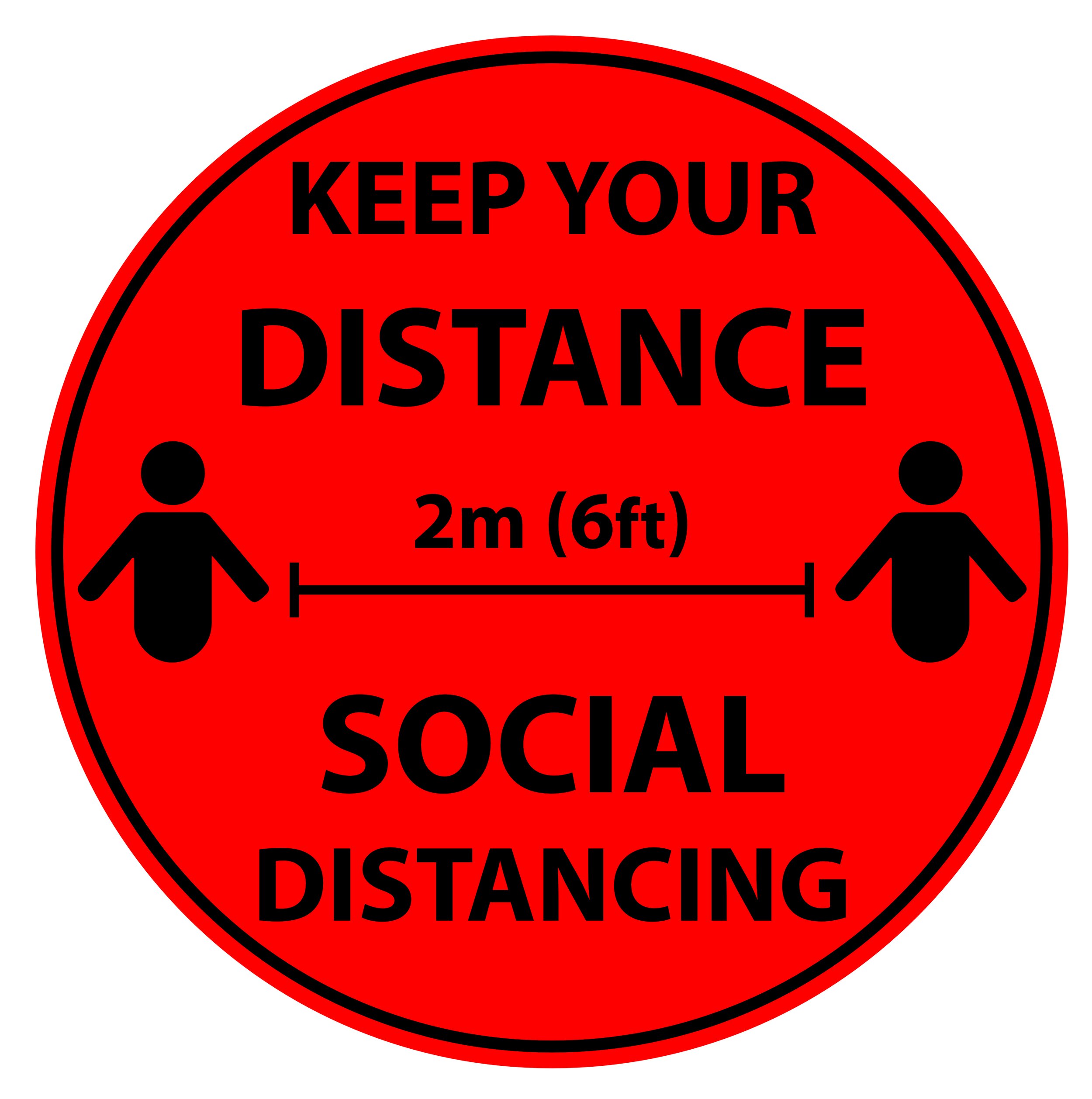 KEEP YOUR DISTANCE SIGN Vinyl Stickers SOCIAL DISTANCING 