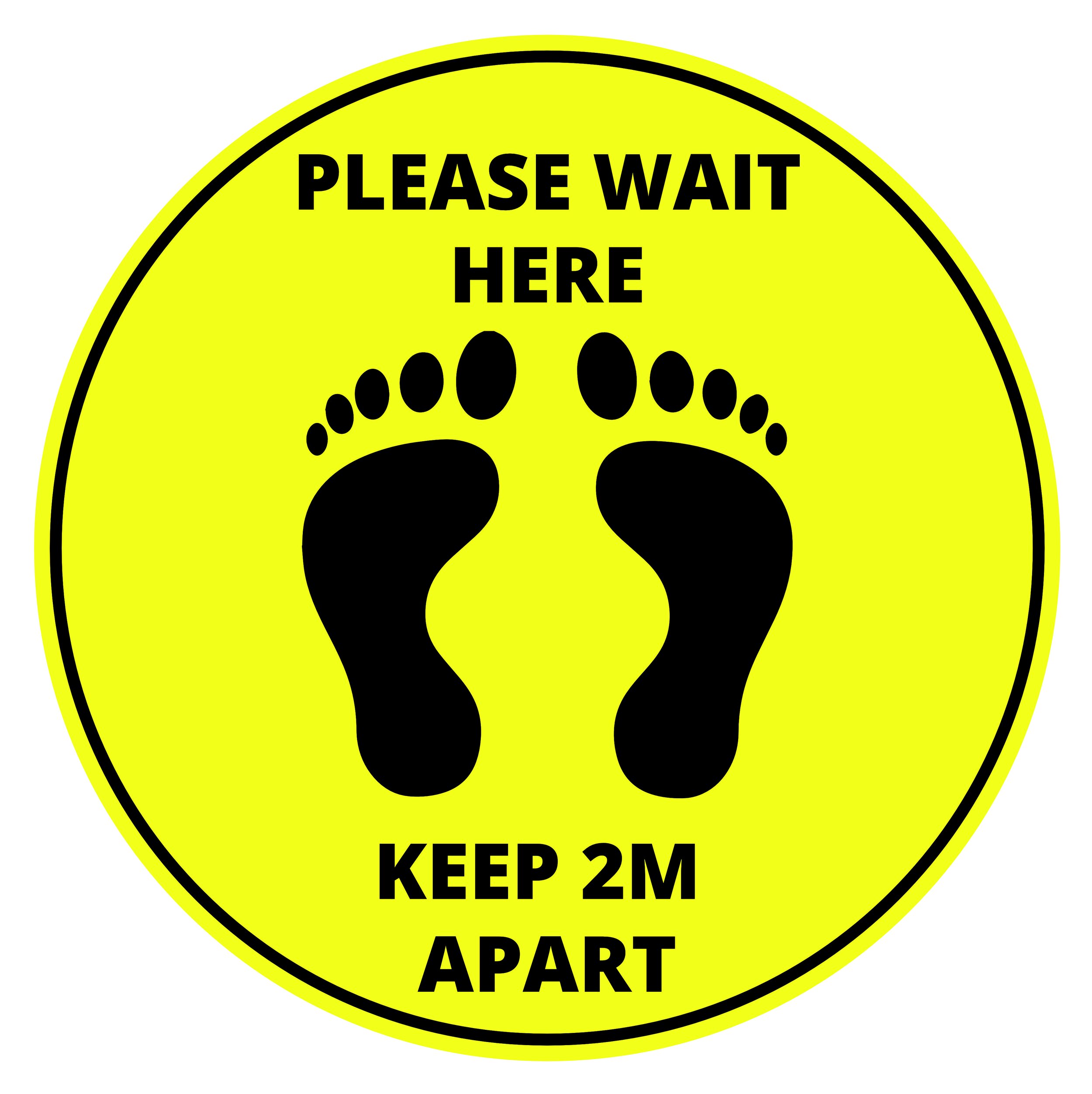 Please Wait Here Anti Slip Social Distancing Floor Sticker/Decals Custom Logo 