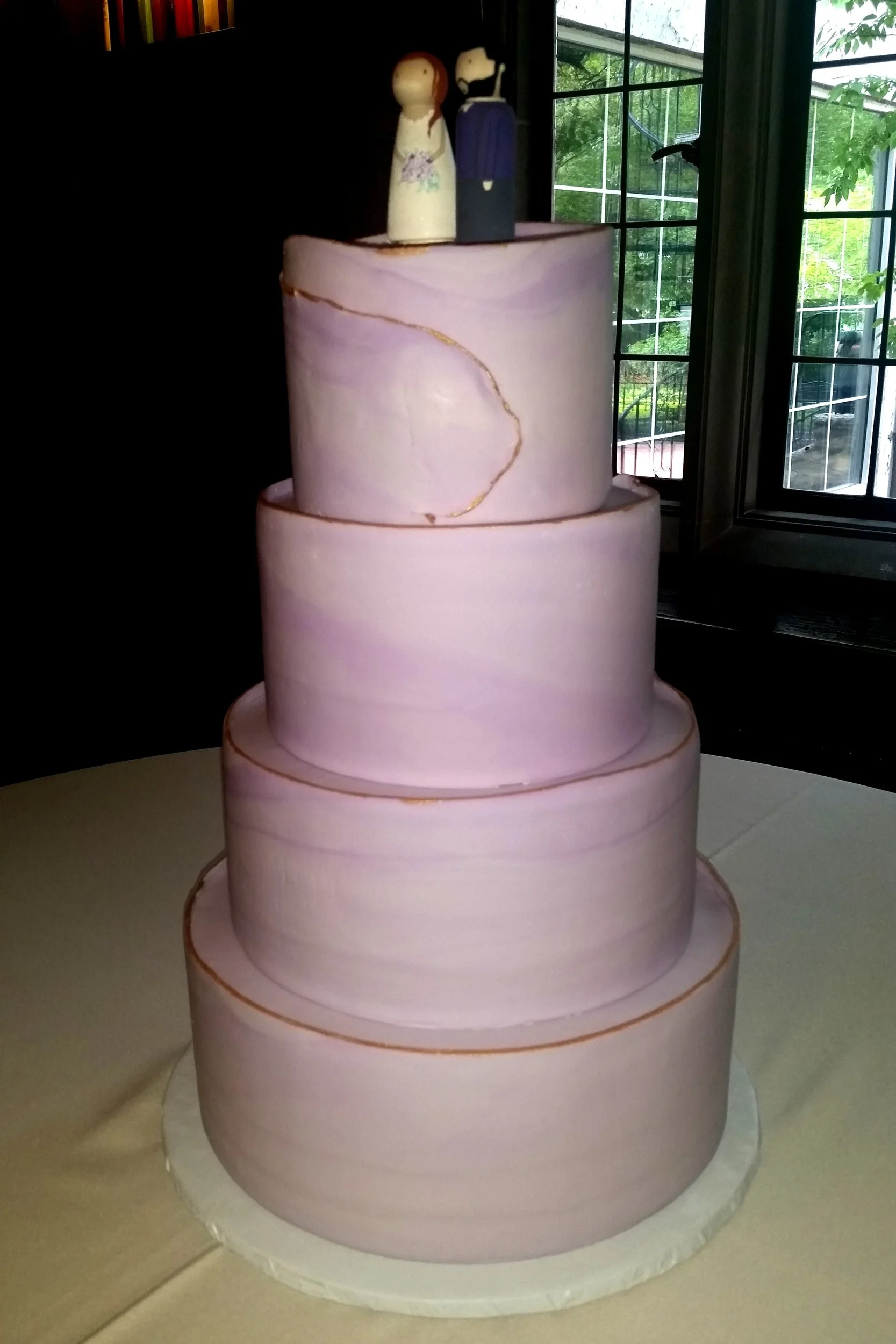 Purple Marbled Fondant w/ Gold Tips