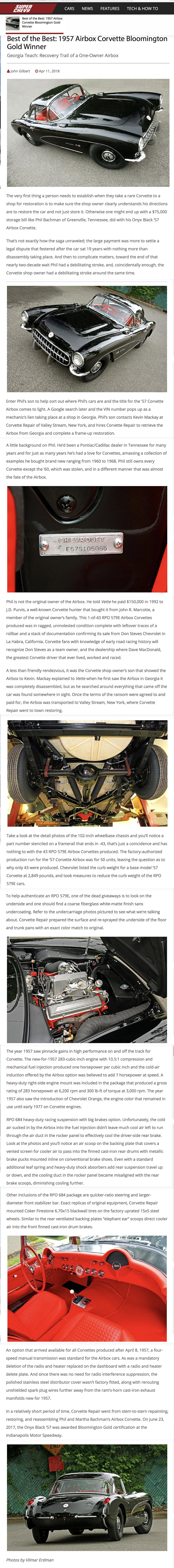 Best of the Best: 1957 Airbox Corvette Bloomington Gold Winner