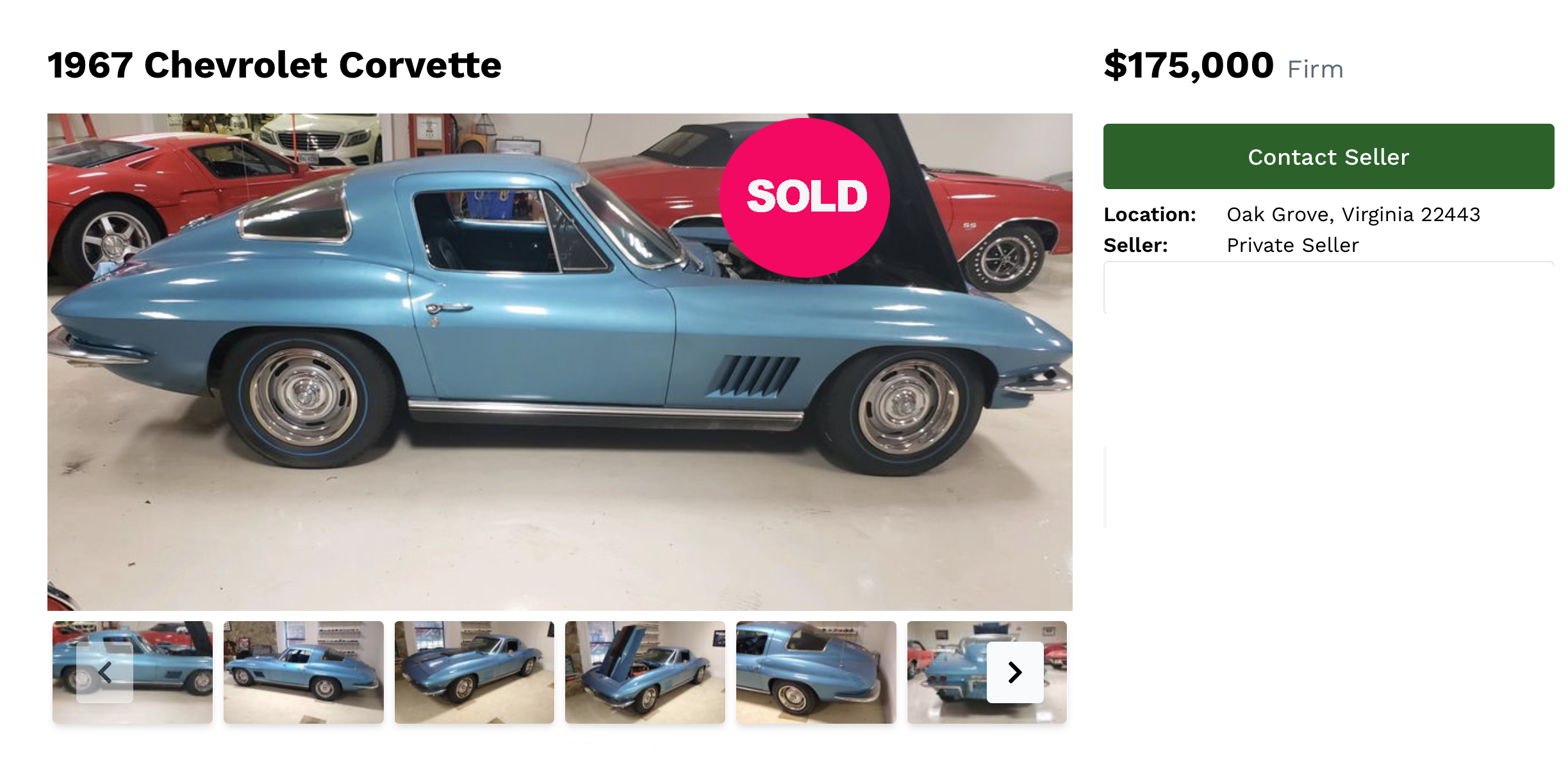 1967 427/435 Marina Blue Coupe SOLD