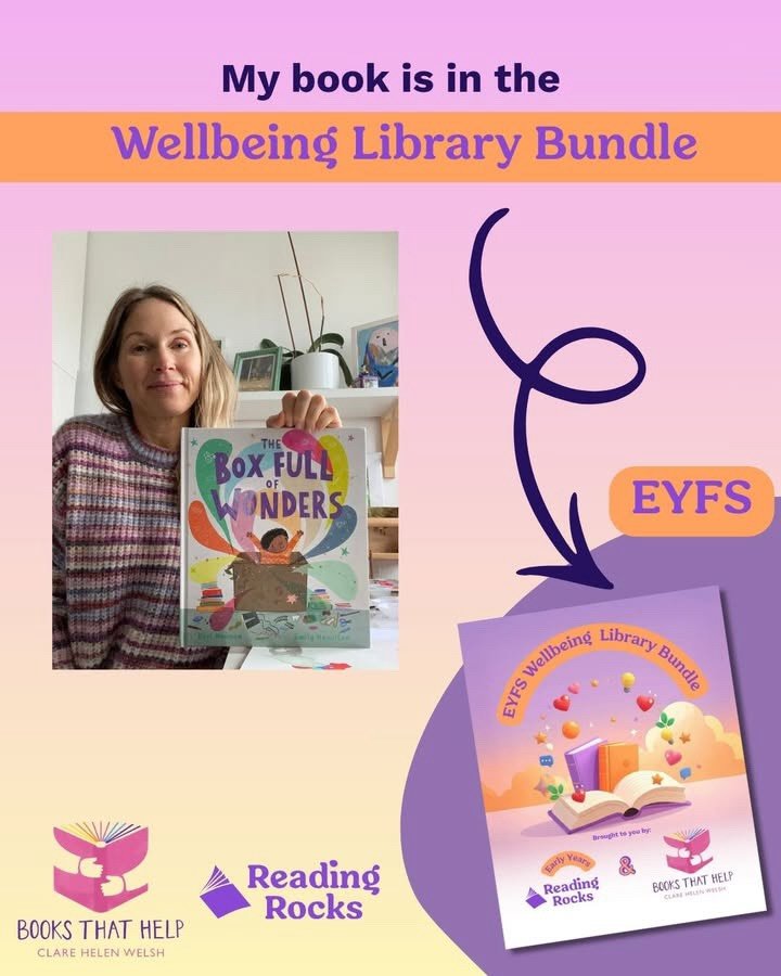 I was so happy to hear that @karl_newson &amp; my book, &lsquo;The Box Full of Wonders&rsquo; has been chosen for the Books That Help bundle in conjunction with @_reading_rocks_ 

What a valuable &amp; important initiative that&rsquo;s been set up to