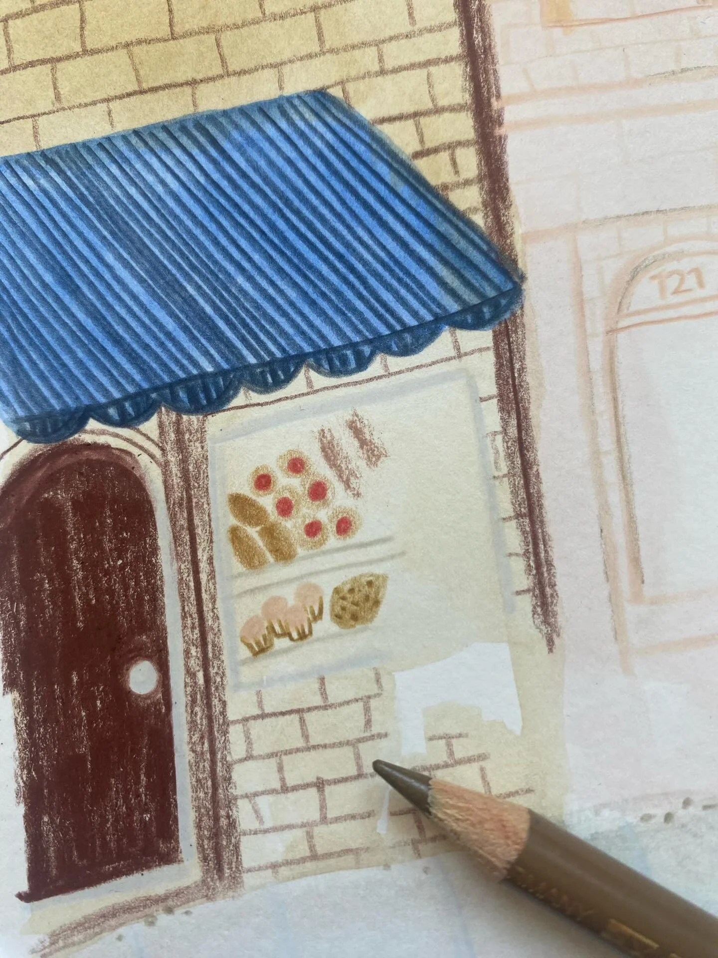 Filling tiny bakery windows might just be one of my favourite past times 🧁 🥖 🥯 

.
.
.
#childrensbooks #kidlitart #picturebookillustration #drawing #sketch