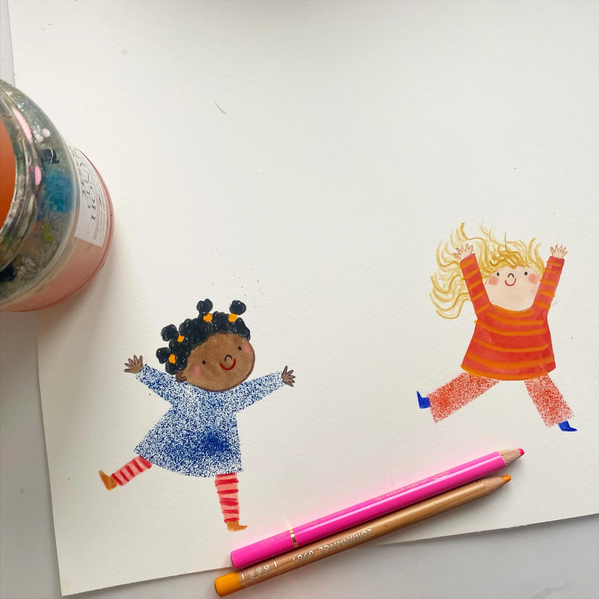 Drawing = happy ✏️ 🎨 

Finally finding some moments to get the pencils back out after 3 weeks of intensive life things! 🤍 

Also, apparently blow-pens were a core childhood memory from back in the day - how did I not experience them? Furious, I&rsq