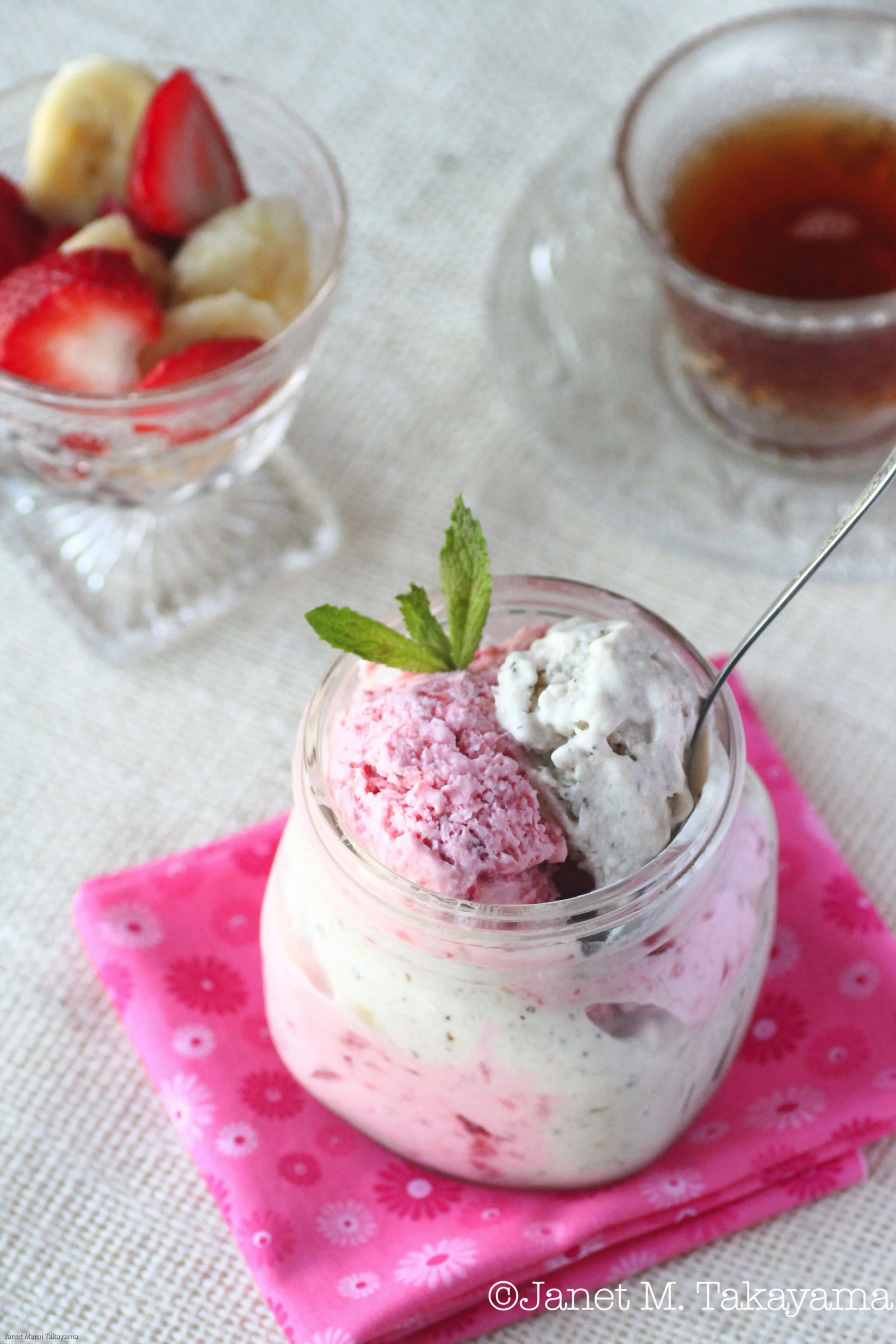 Strawberry-Banana-Earl Grey Ice Cream