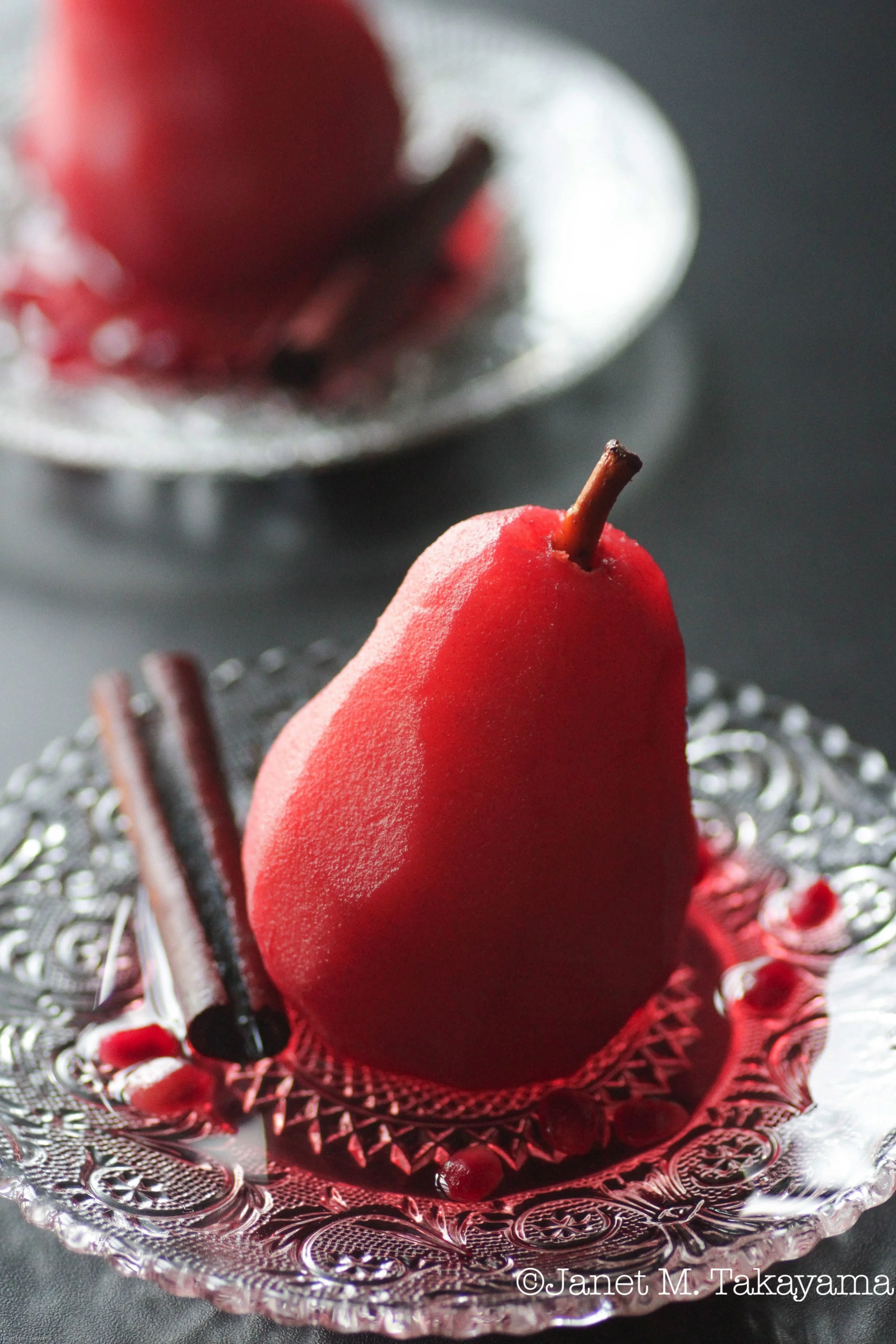 Pomegranate Poached Pears