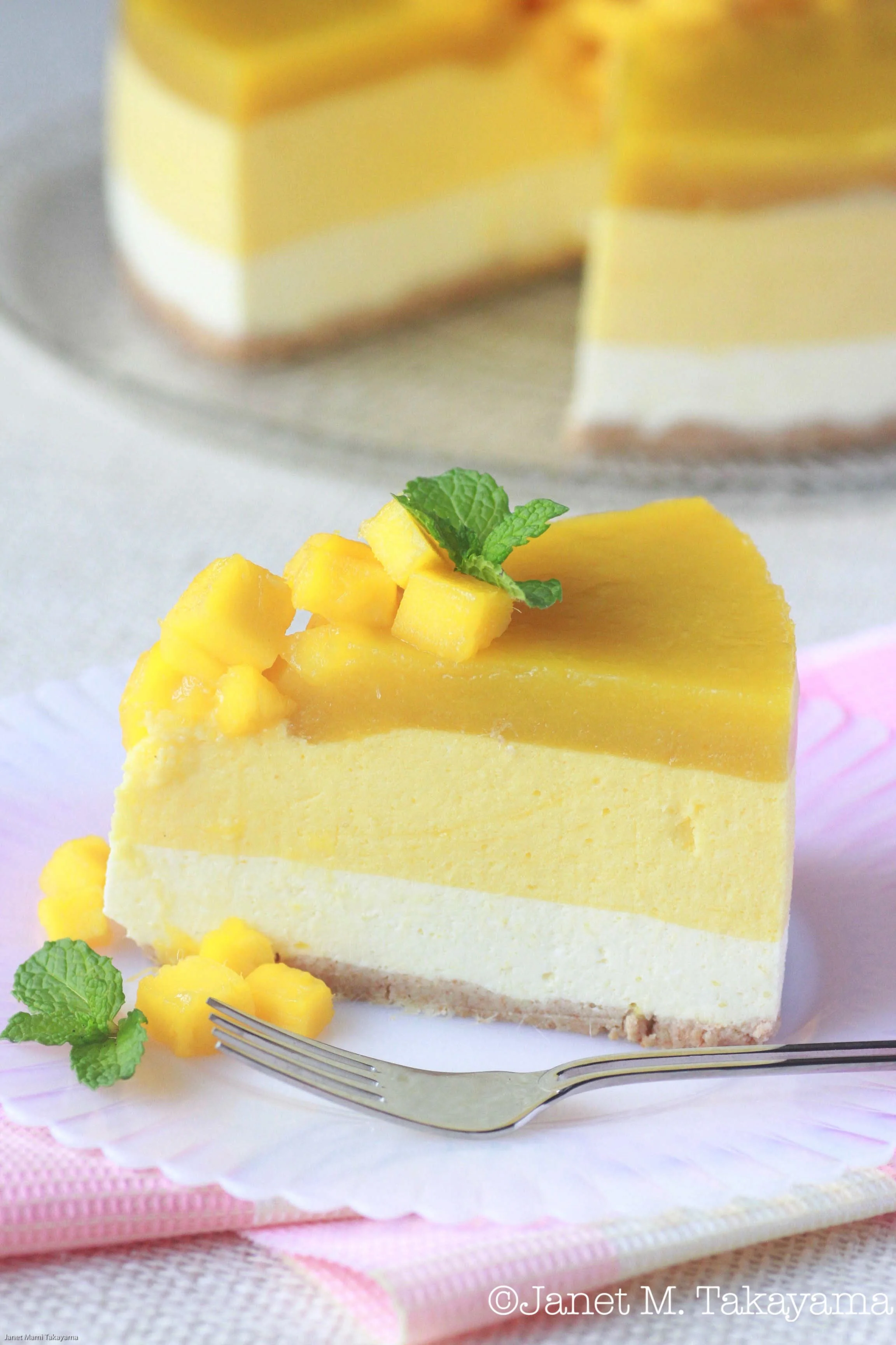 Layered Mango Mousse Cake