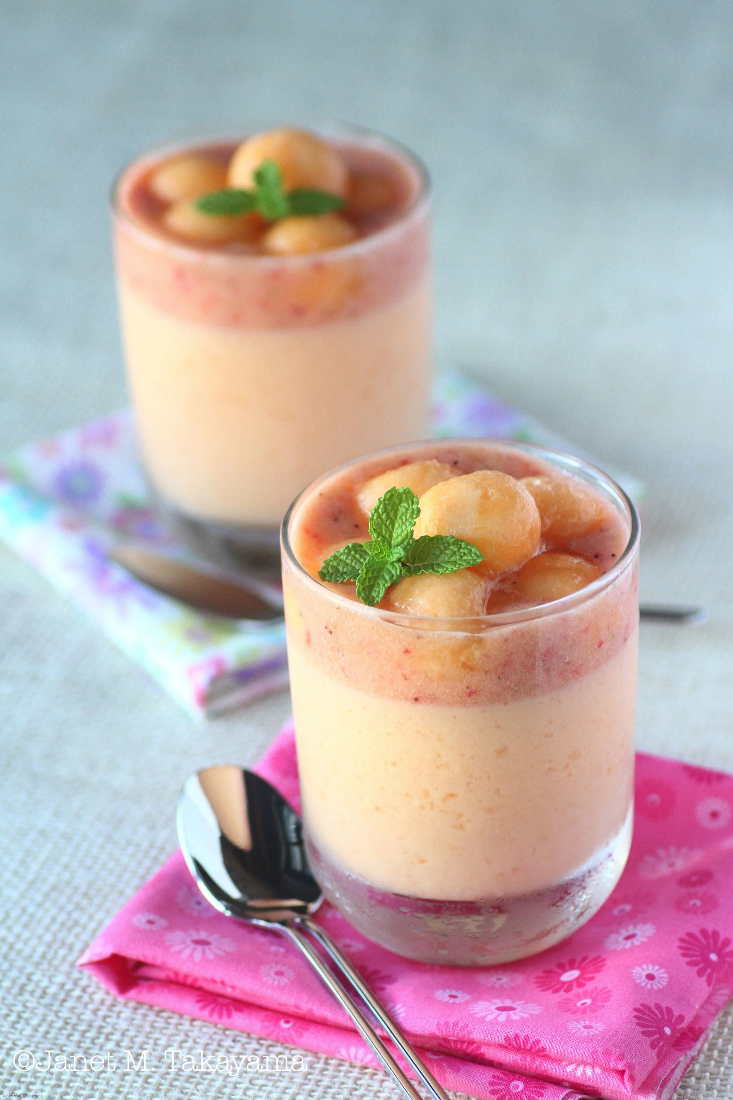 Cantaloupe Yogurt Pudding