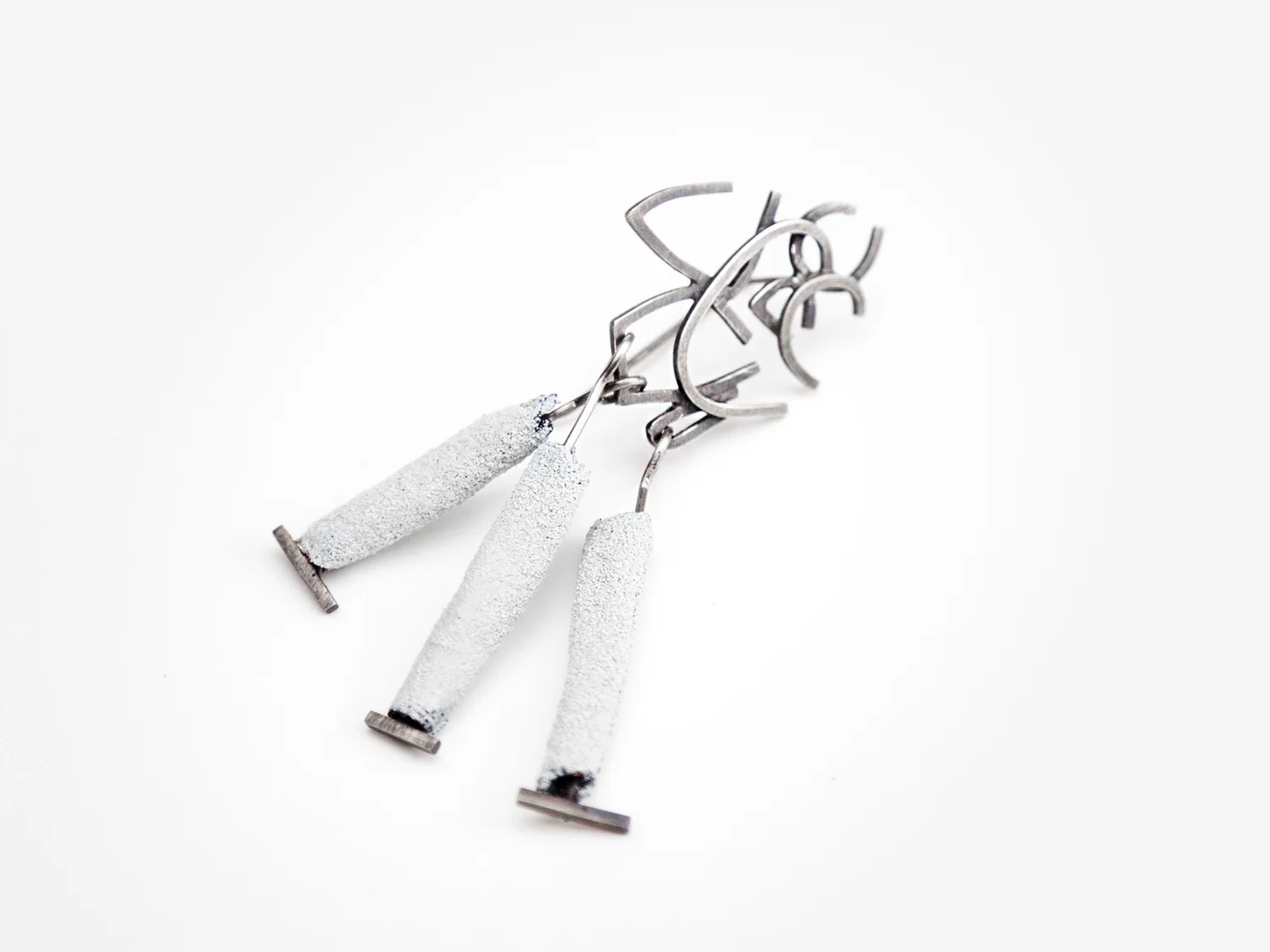 Sketch Earring with Enamel Drop (Pale Grey).jpg