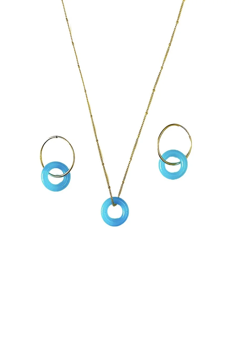 Blue Hoop Gorden Jewellery set