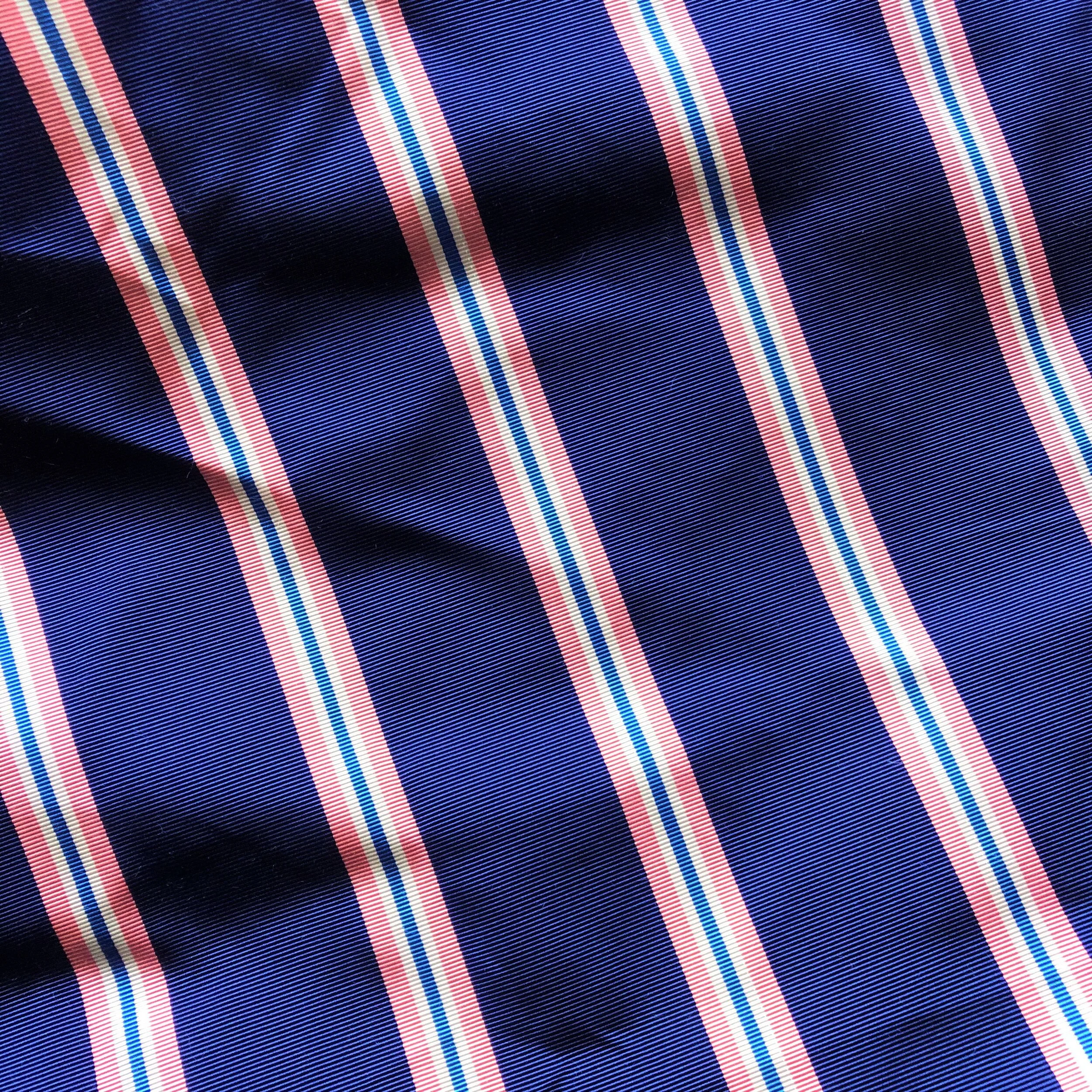 blue pink stripe tie silk