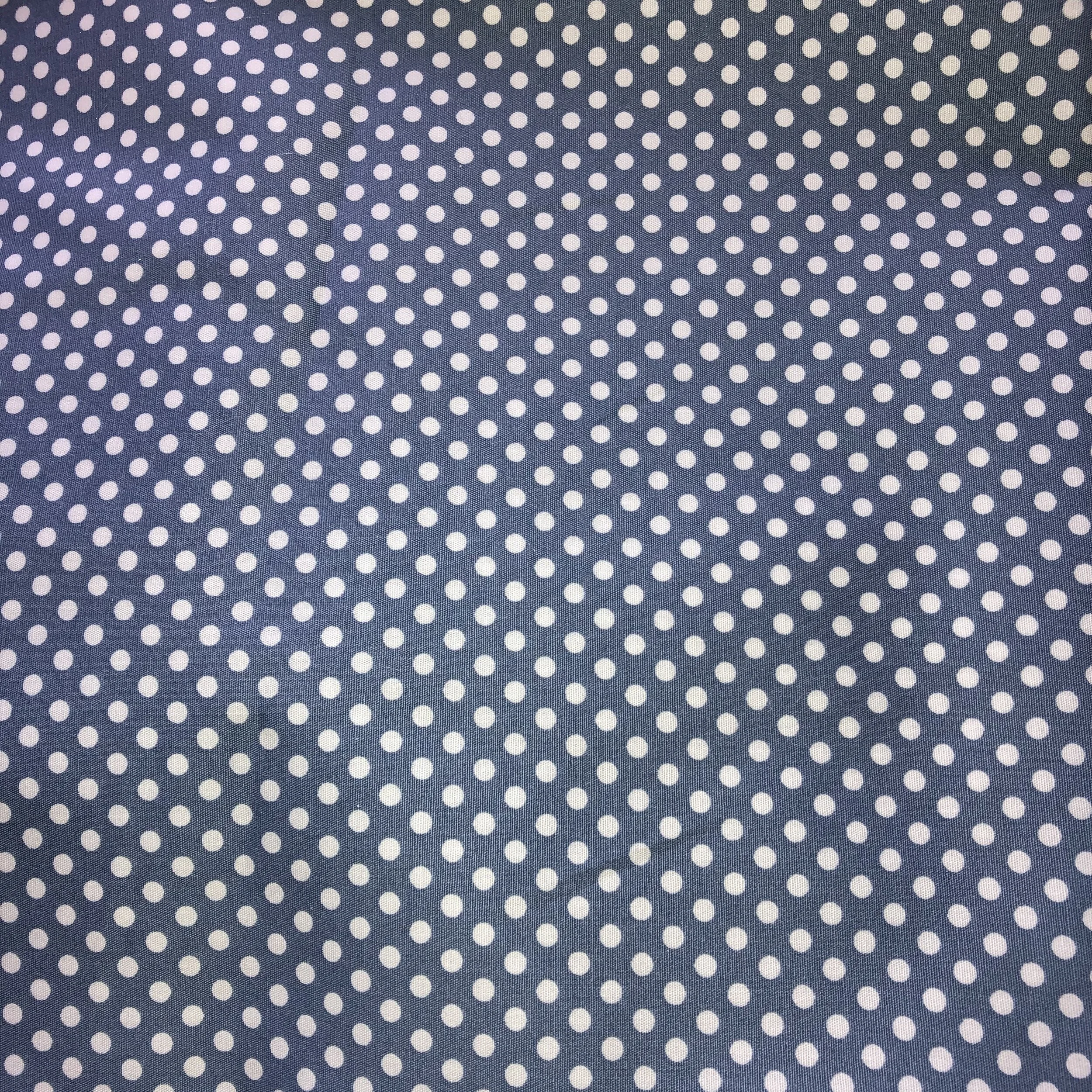 grey blue white polka dot