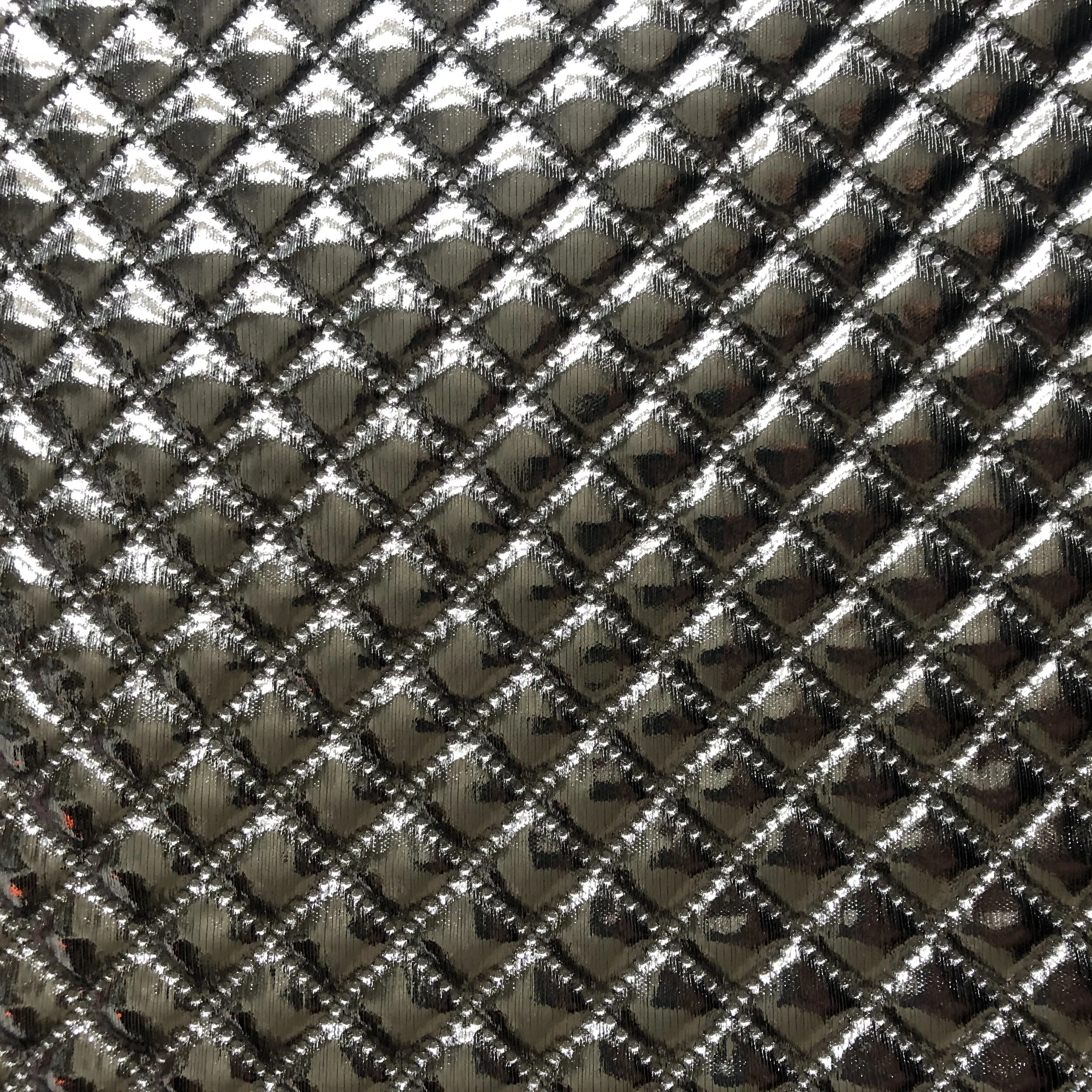 silver quilted
