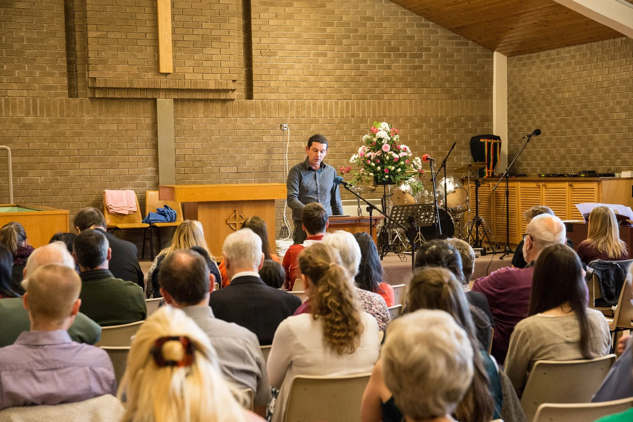 A recent baptism service held at Dalkeith Baptist Church building.