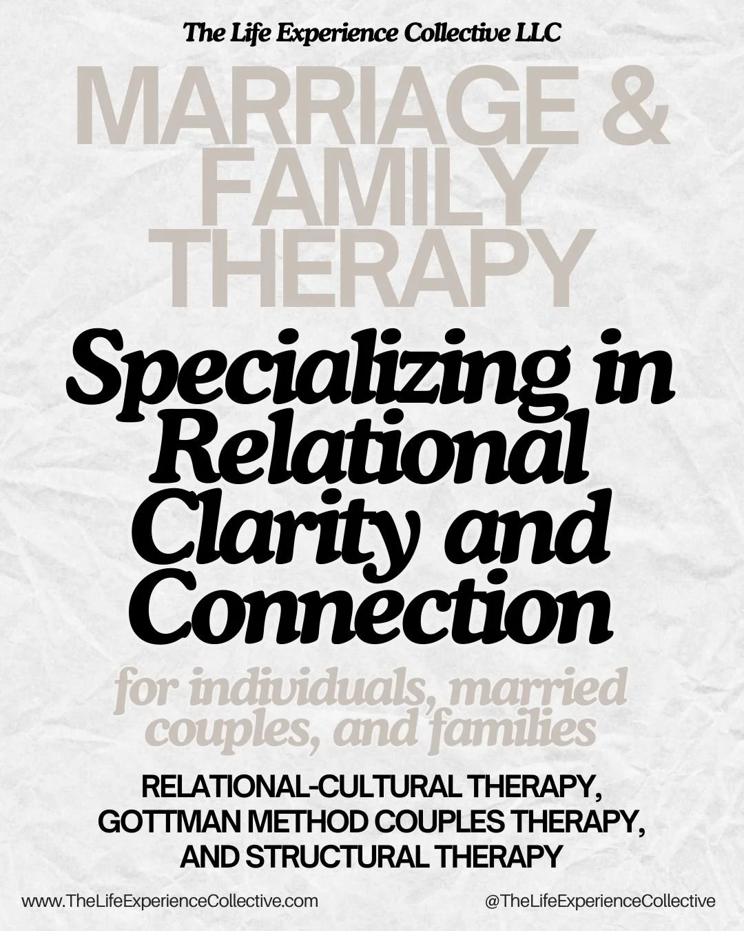 Strong relationships don&rsquo;t happen by accident&mdash;they&rsquo;re built with intention, understanding, and connection.
Our Marriage &amp; Family Therapy sessions are designed to help individuals, married couples and families create relational c
