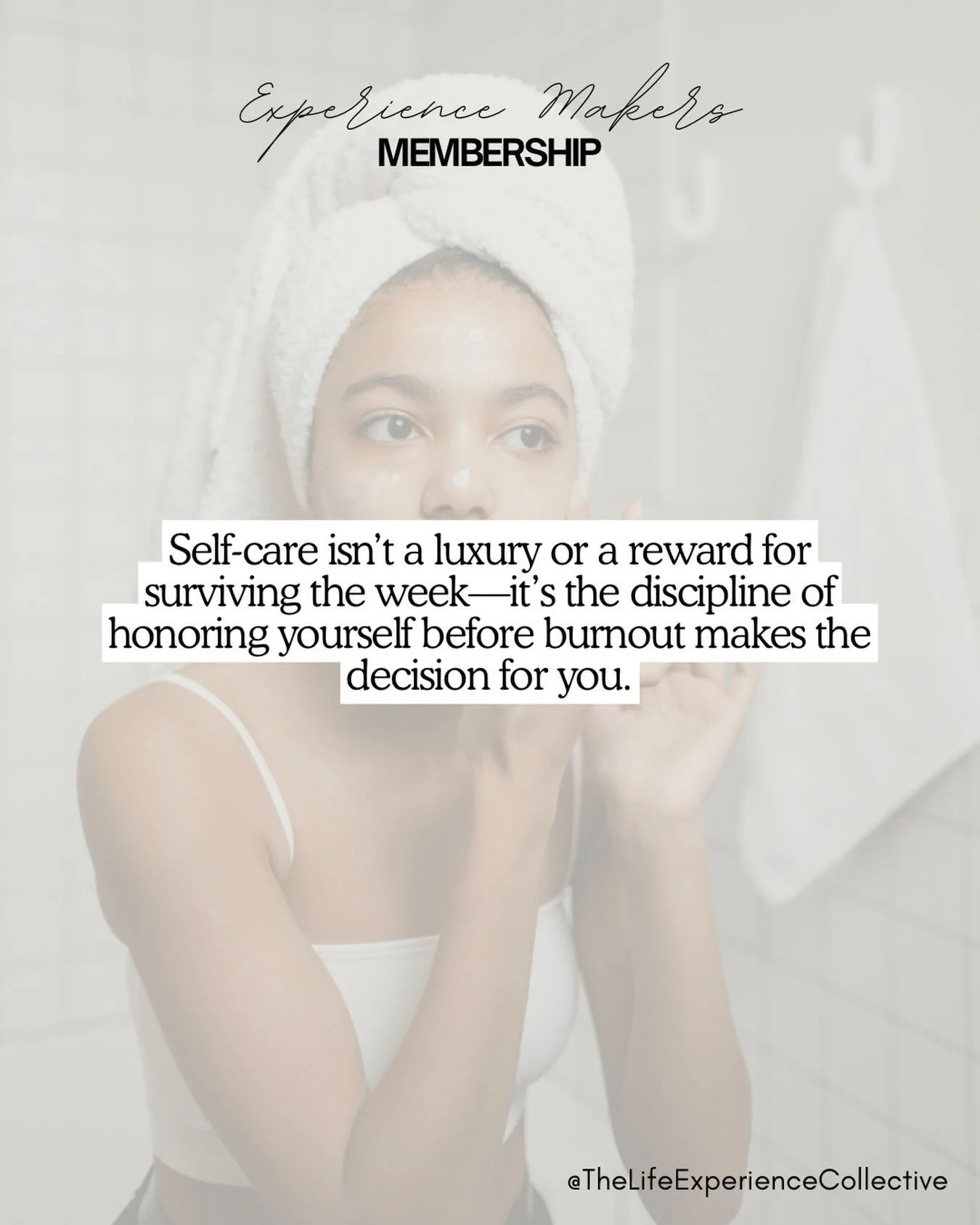 Self-care isn&rsquo;t bubble baths and candles. It&rsquo;s boundaries. It&rsquo;s follow-through. It&rsquo;s choosing yourself even when no one&rsquo;s clapping.

At The Life Experience Collective, self-care is one of our five core pillars because yo