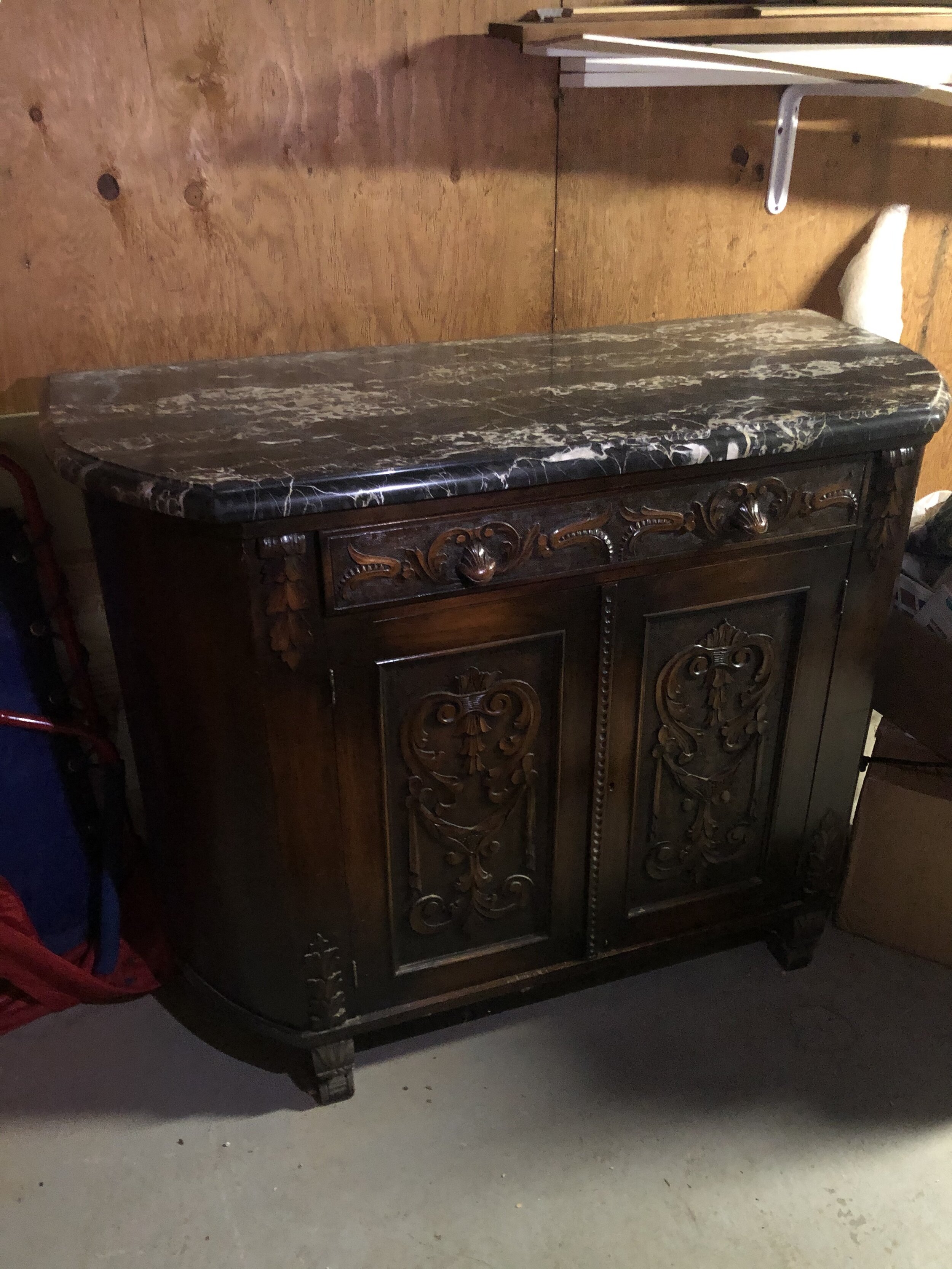 Antique Marble Buffet Server 