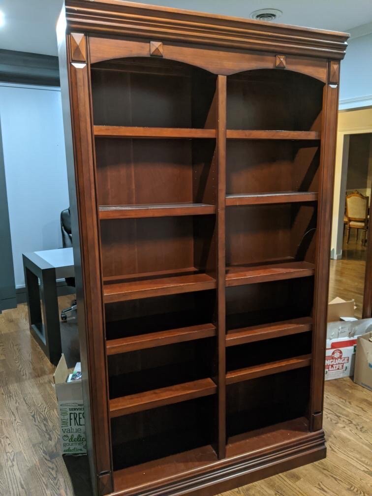 2 Solid Dark-Wood Bookcases