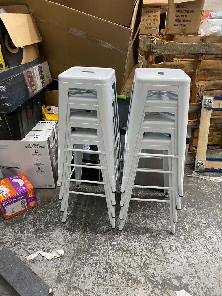 8 Industrial Metal Bar Height Stools